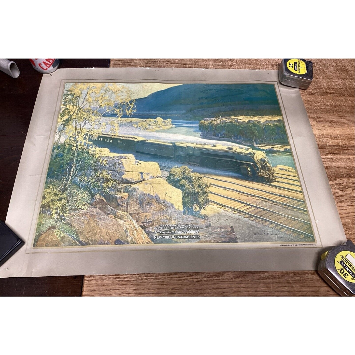 NY Central Railroad -"Westward Bound Mohawk Valley" - 1975 Reproduction - 27x22”