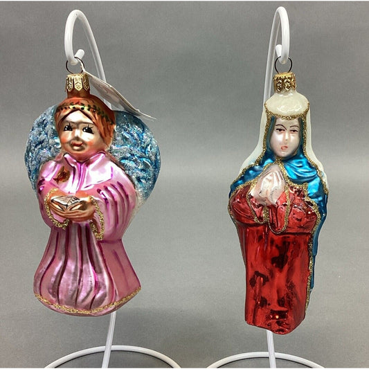 Radko On Wings Of Hope - W/ Tags & Holy Family No Tags Glass Christmas Ornaments