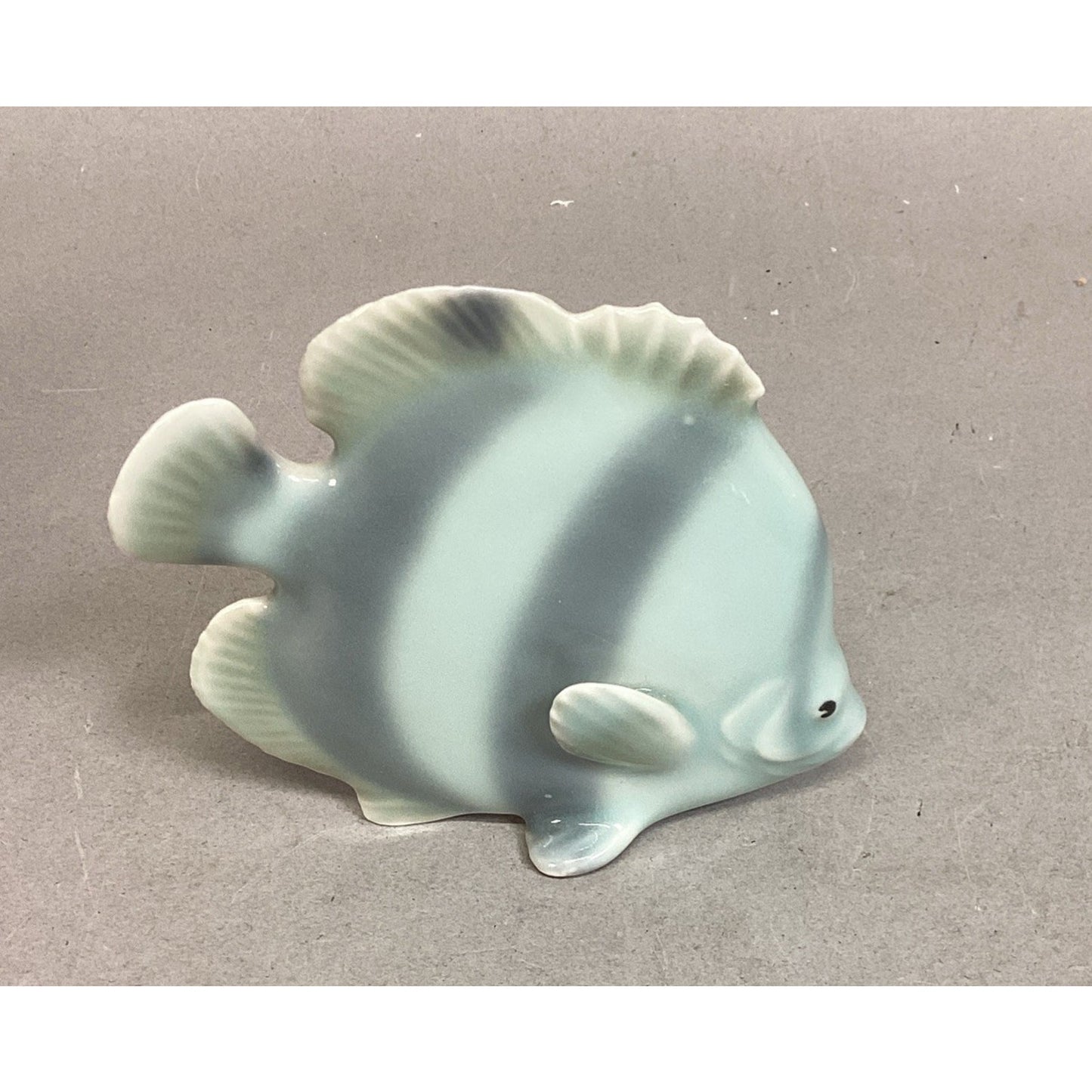 Vintage Porcelain Blue Fish Figurine - 4.25x1.5x3.25”