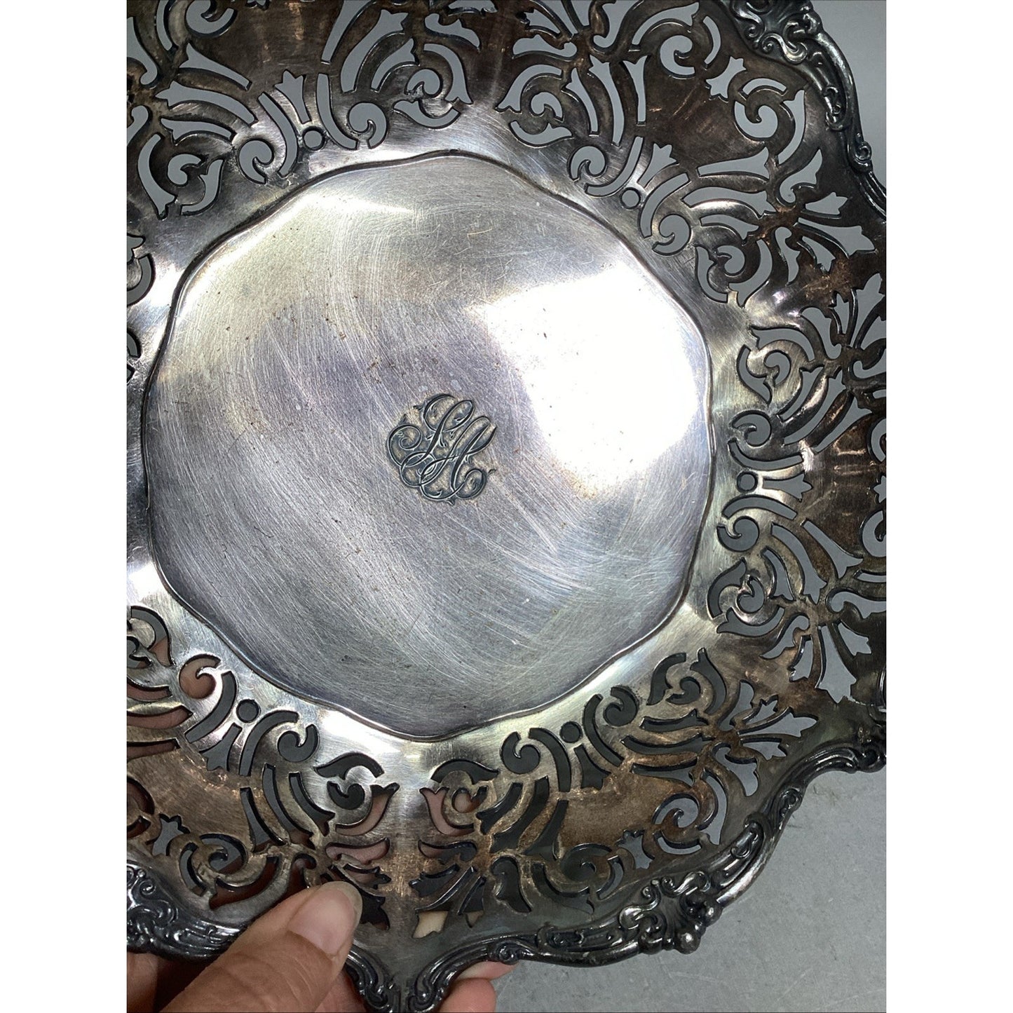 Reed & Barton Silverplate Pierced Footed Fruit Bowl #4865