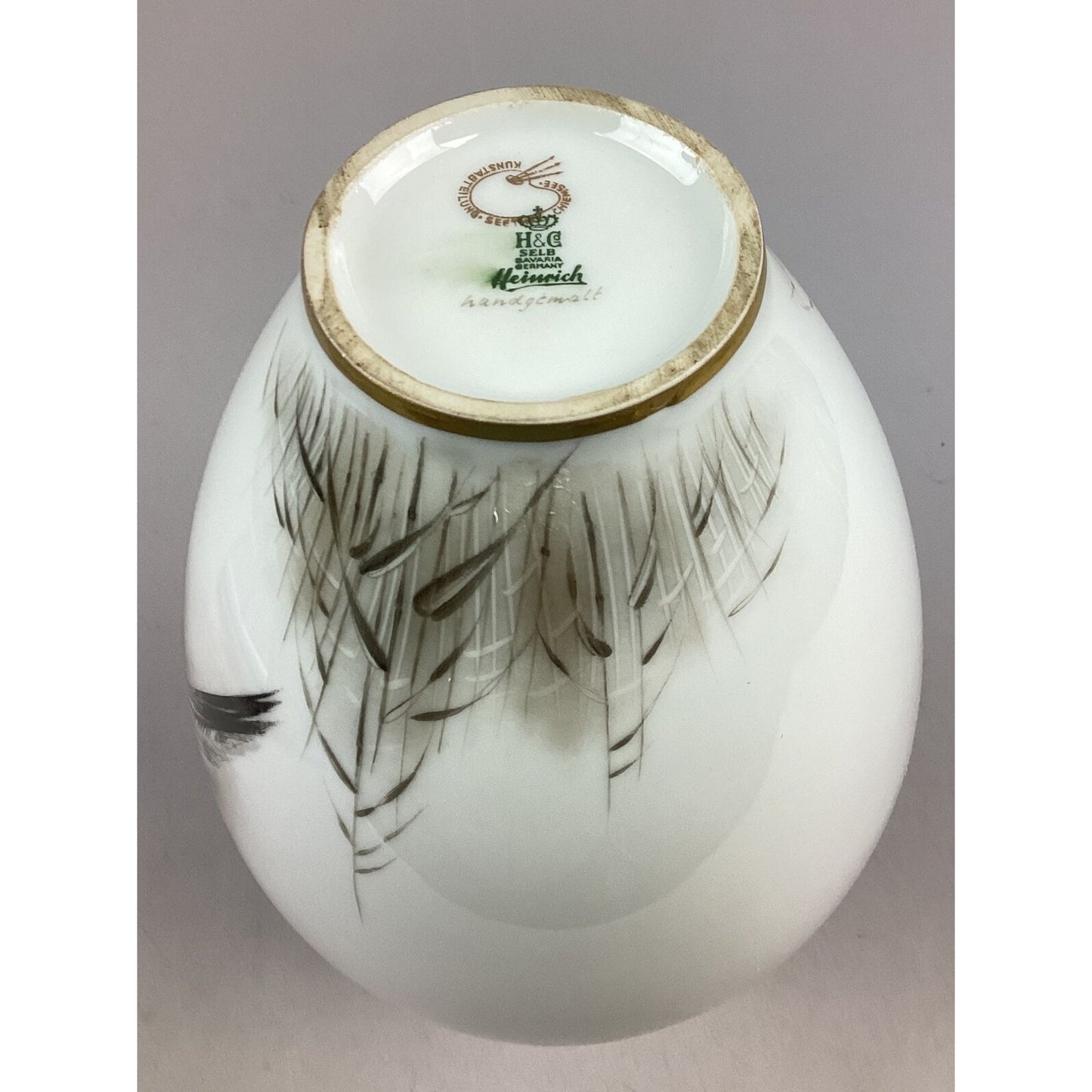 Heinrich And Co Bavaria Germany Vase With Flying Birds - 13 3/4”