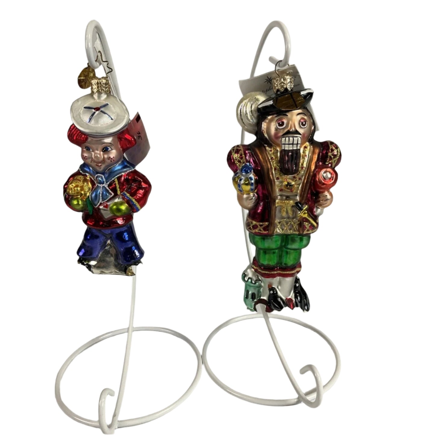 Radko Vintage King Henry VIII + Rags To Romance Boy Christmas Ornaments /Damaged