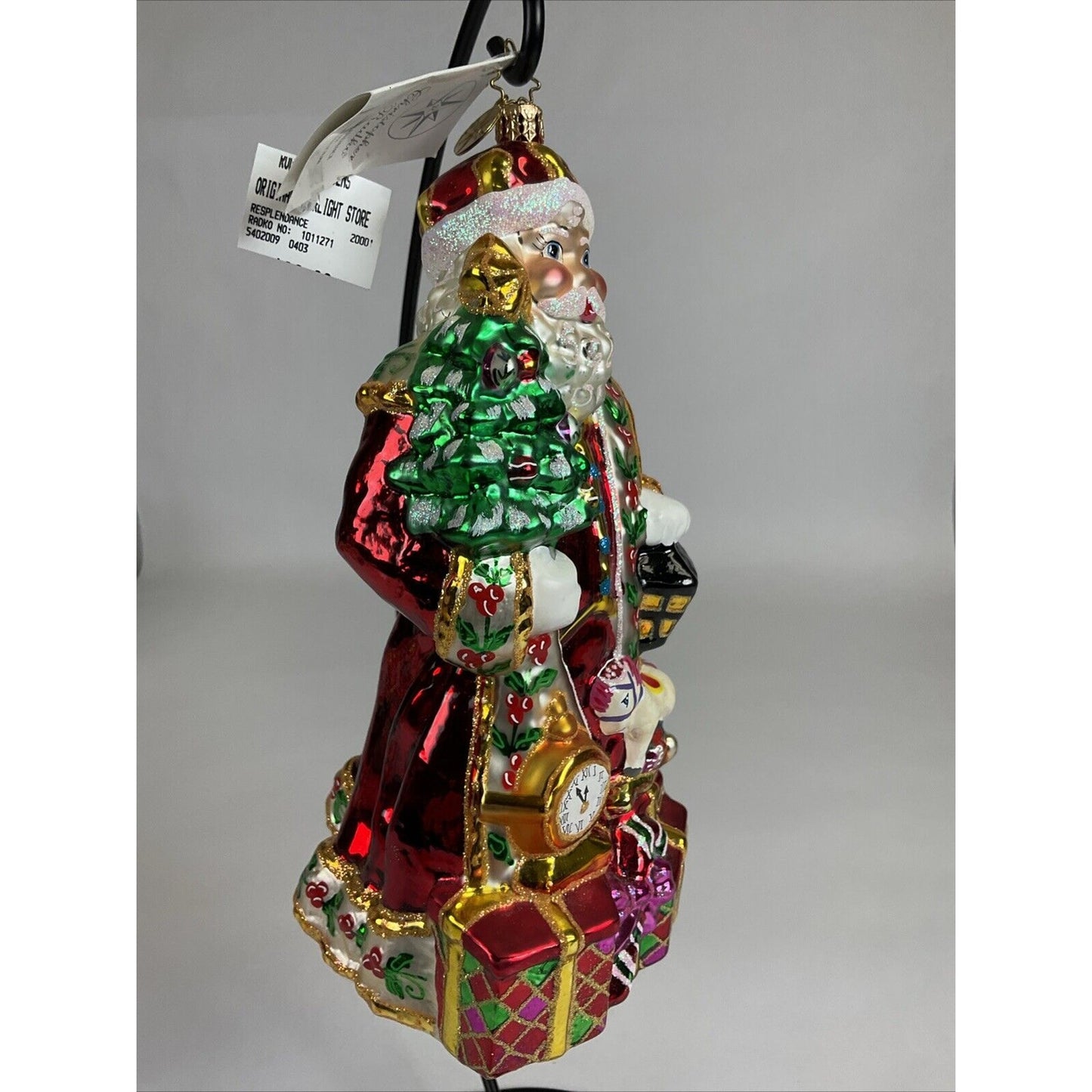 Christopher Radko 2004 Resplendance Santa Limited Edition Ornament & Tags
