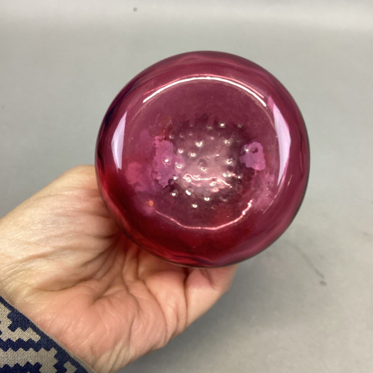 Vintage Hand Blown Pilgrim Cranberry Glass Bud Vase - 7 1/8"