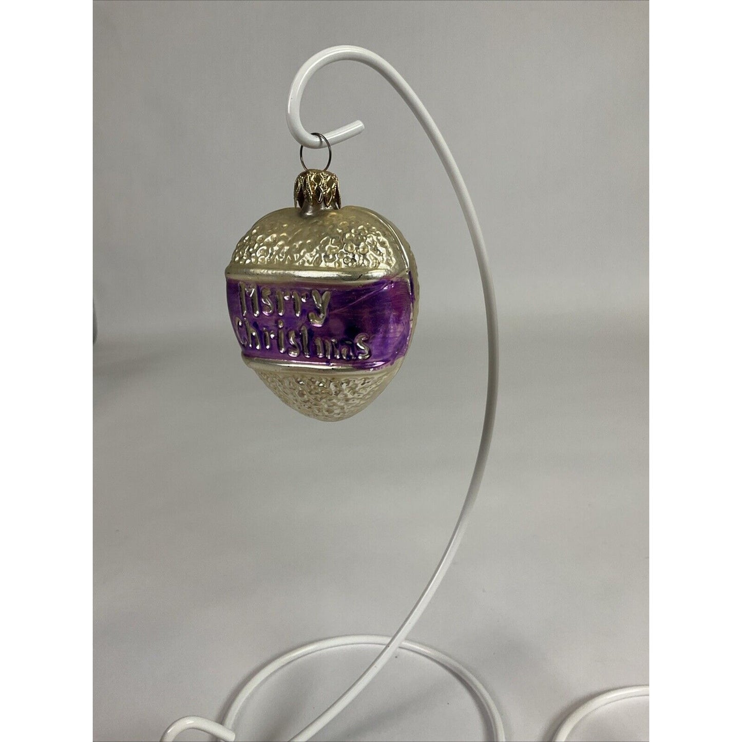 Glass Christmas Red Heart Gold Glitter + Silver Heart Merry Christmas Ornaments