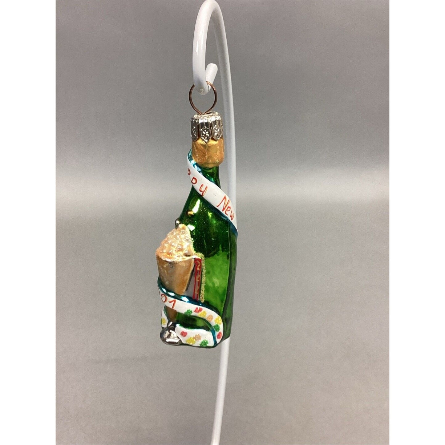 6 Vintage Christmas Ornaments - Angel, Nativity, Gold Balls, Champagne