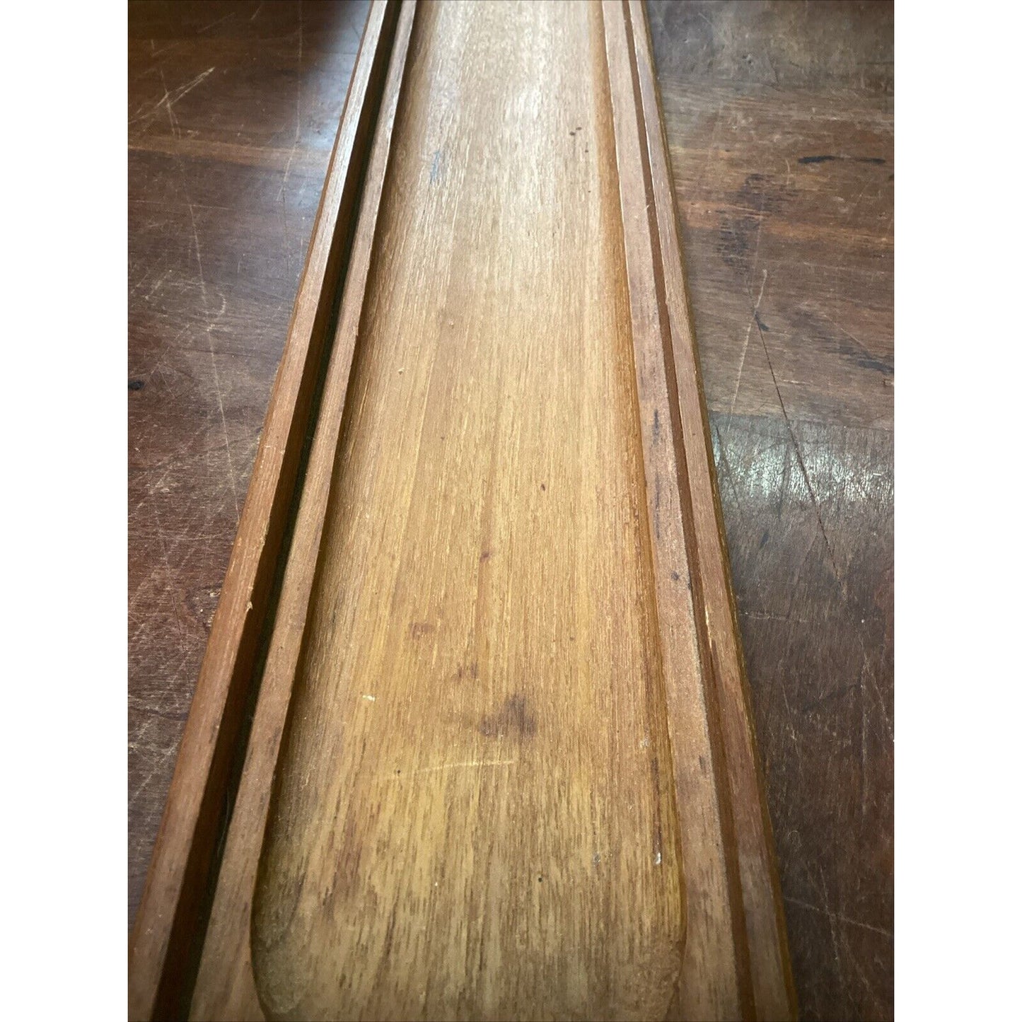Vintage Teak Wood Serving Tray Made In Thailand - 18x3.5” Unusual Design
