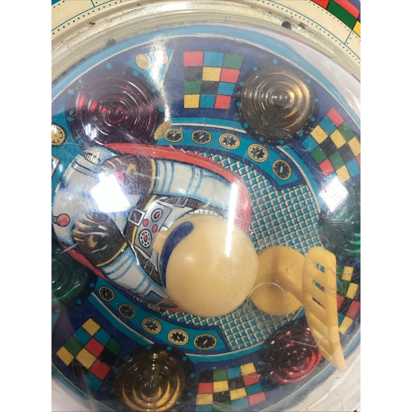 Vintage X-8 Spaceship Toy - No Lights - Spins/Moves/Sound Works