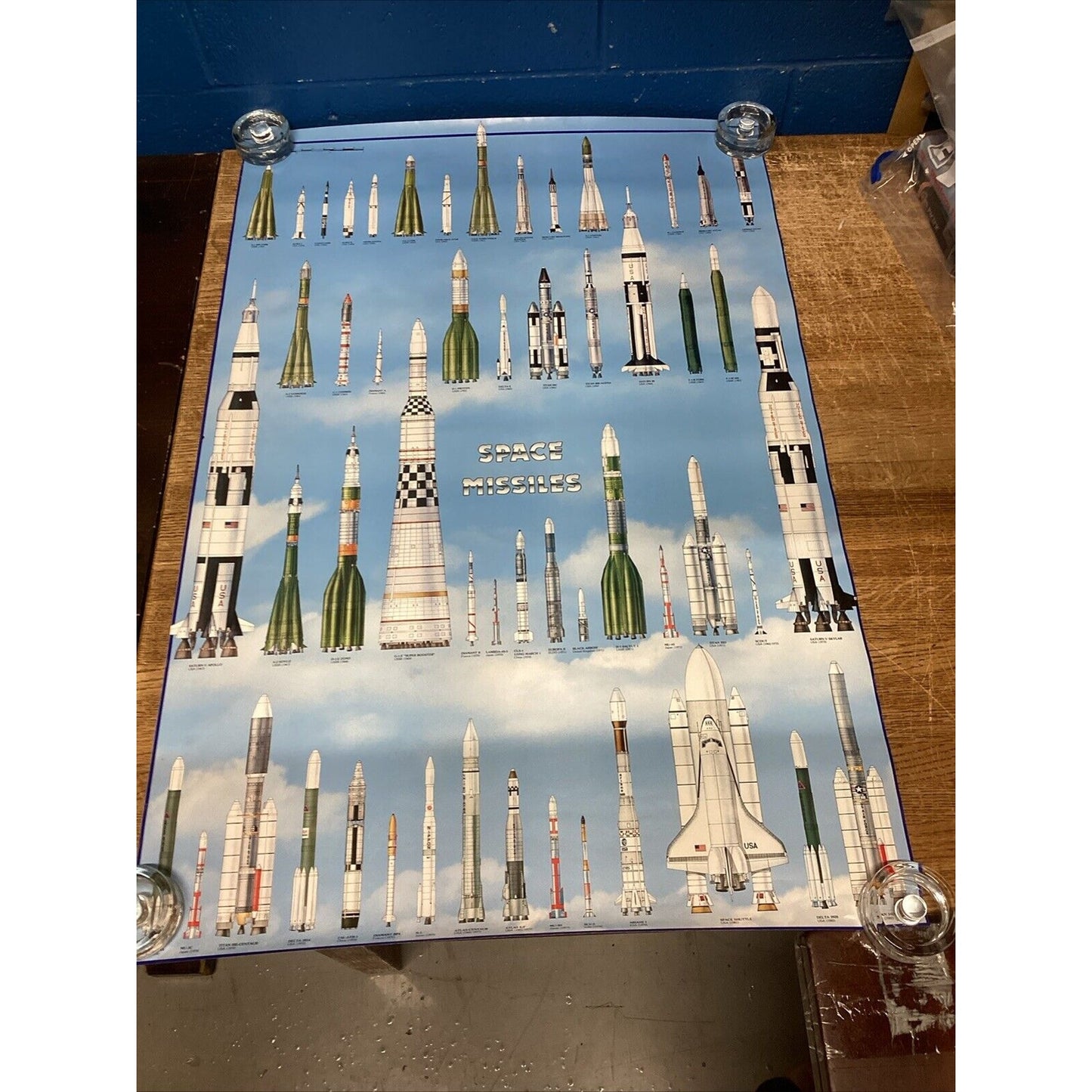 Vintage Space Missiles Poster - 54 Missile Pics - 37.5x25”