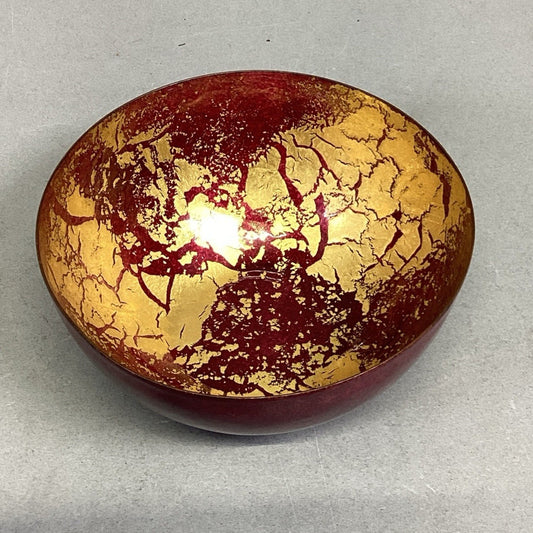 Italian Burgundy W/ Gold Specks Glass Soup Or Cereal Bowl