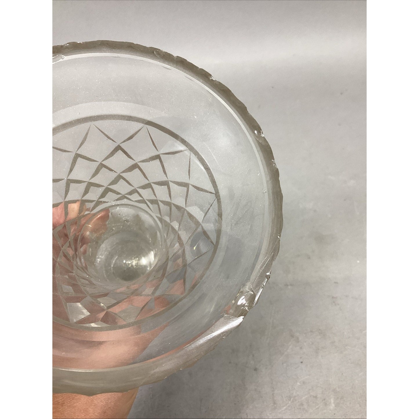 Vintage Unique Fluted Glass Vase - 8.25”H
