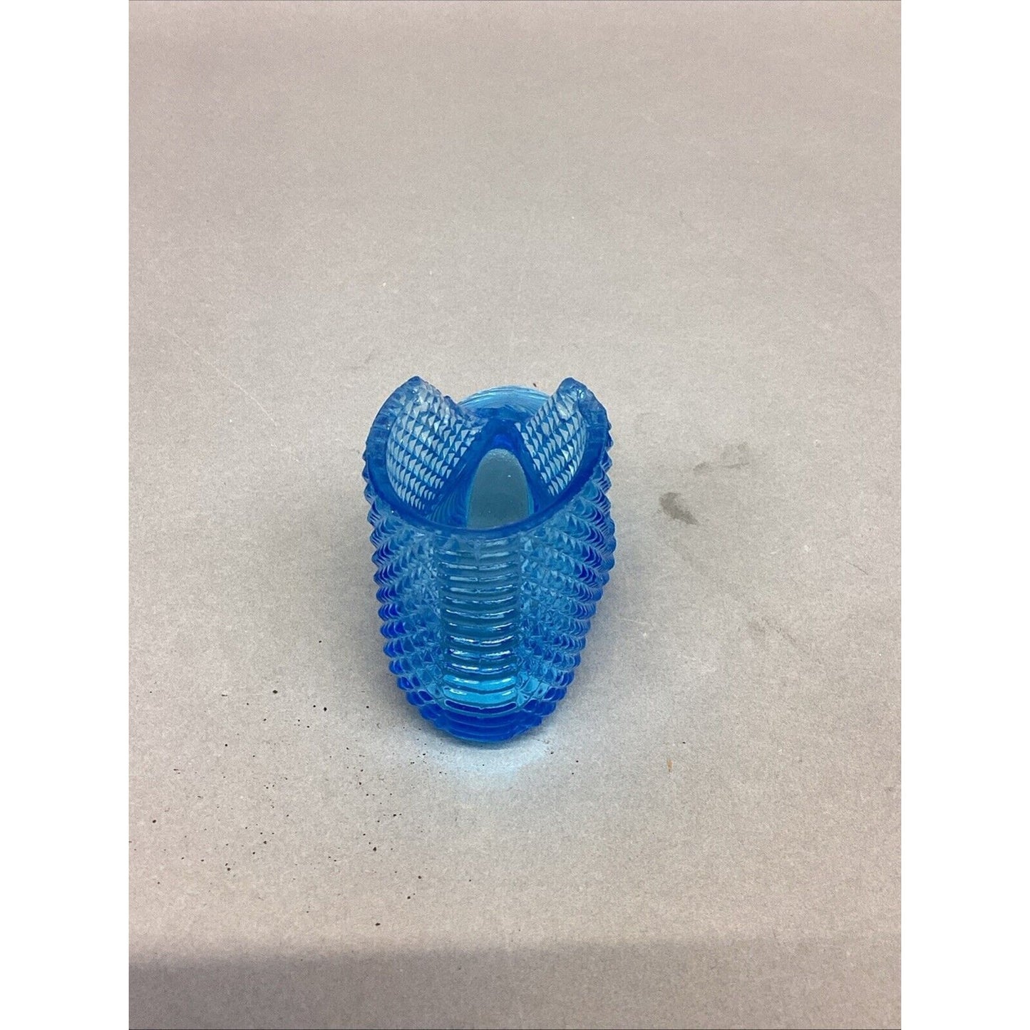 Vintage Fenton Vaseline Glass Blue Baby Slipper Figurine