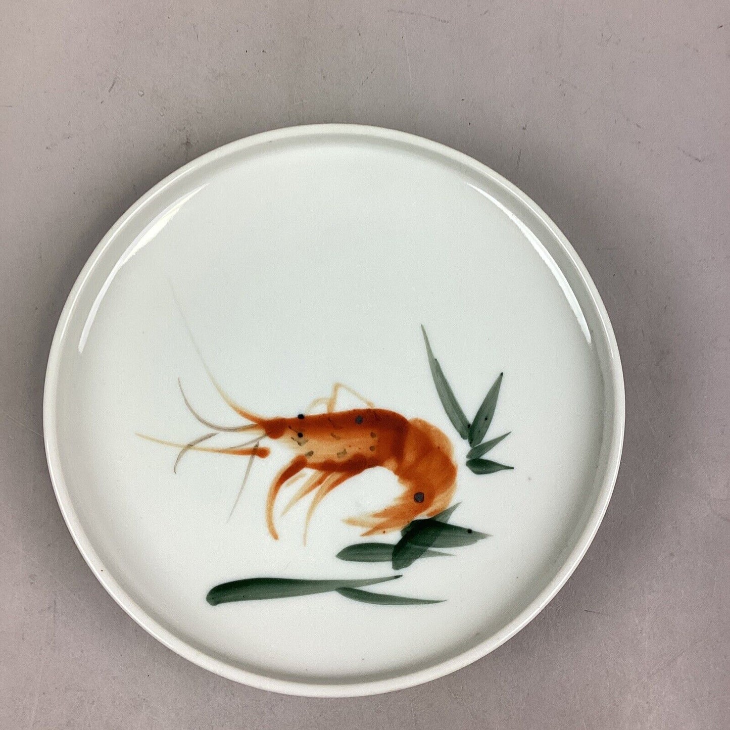 Vintage Raised Japanese Shrimp Plate 8.5"x1.75"
