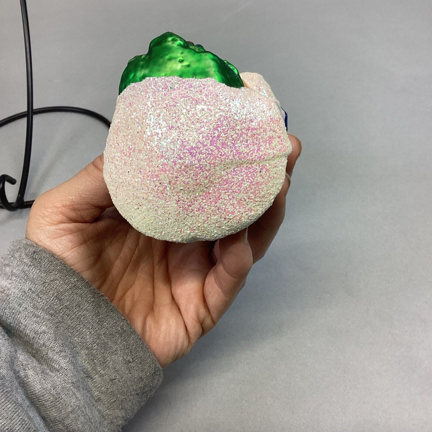 Christopher Radko Sapphire Santa Claus Glass Christmas Ornament With Tag - 7”