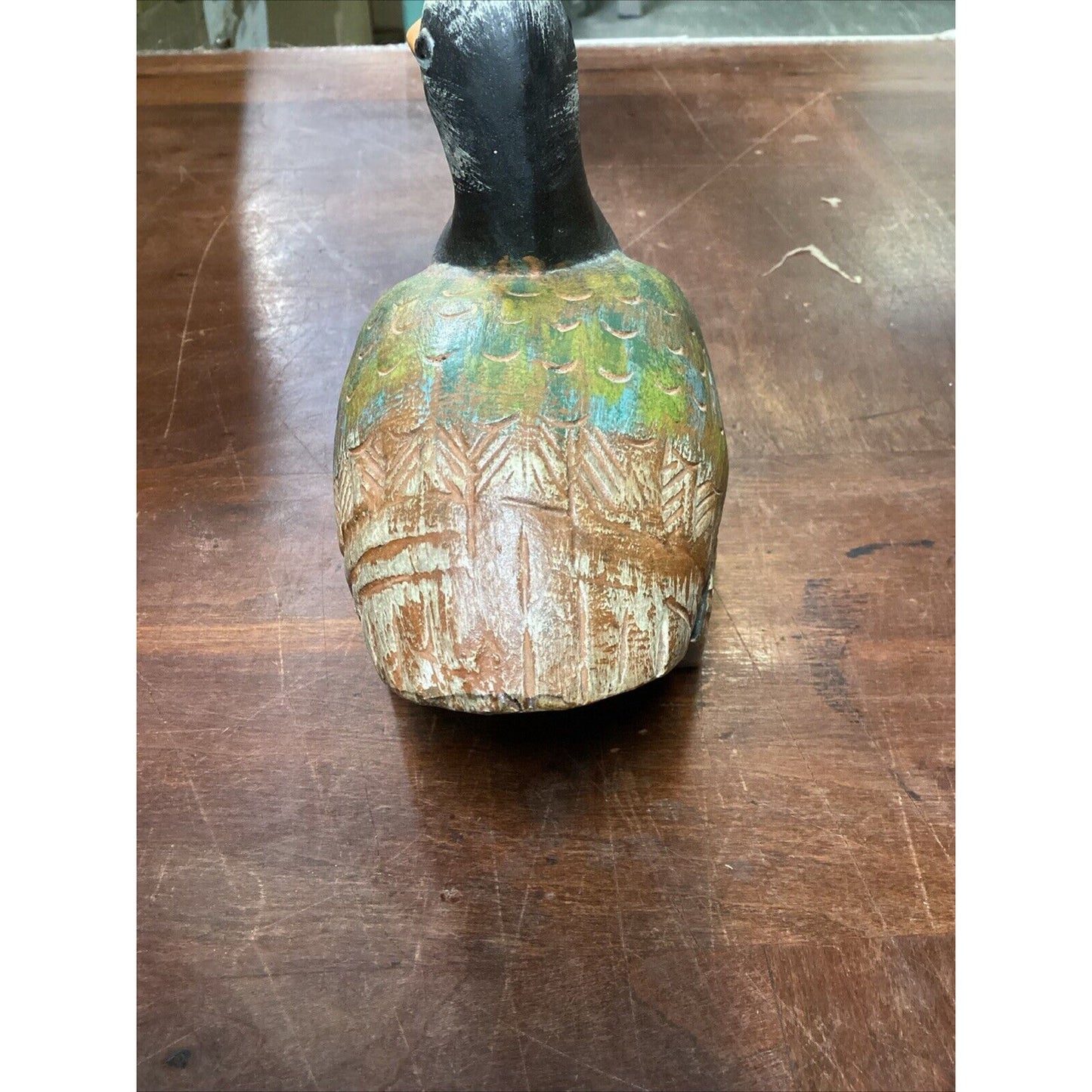Vintage Hand Painted Wooden Duck Trinket Box
