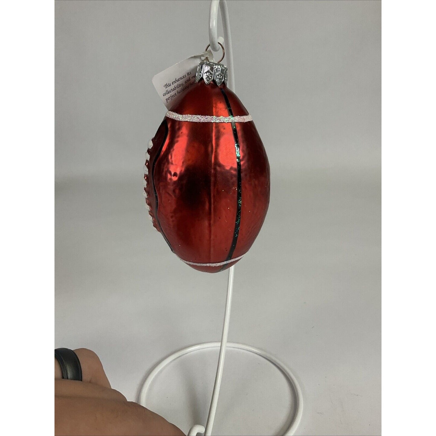 Christopher Radko Handblown Glass Football Christmas Ornament