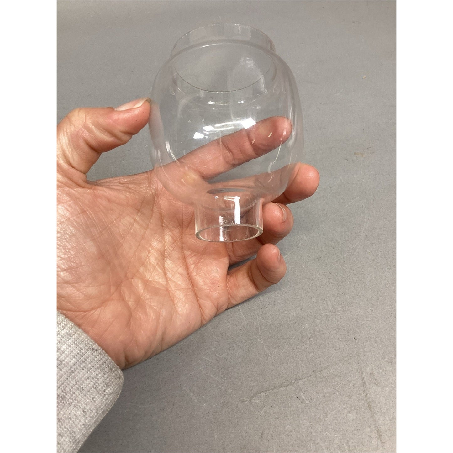 Vintage Milk Glass Hurricane Oil Lamp - 6.5”H