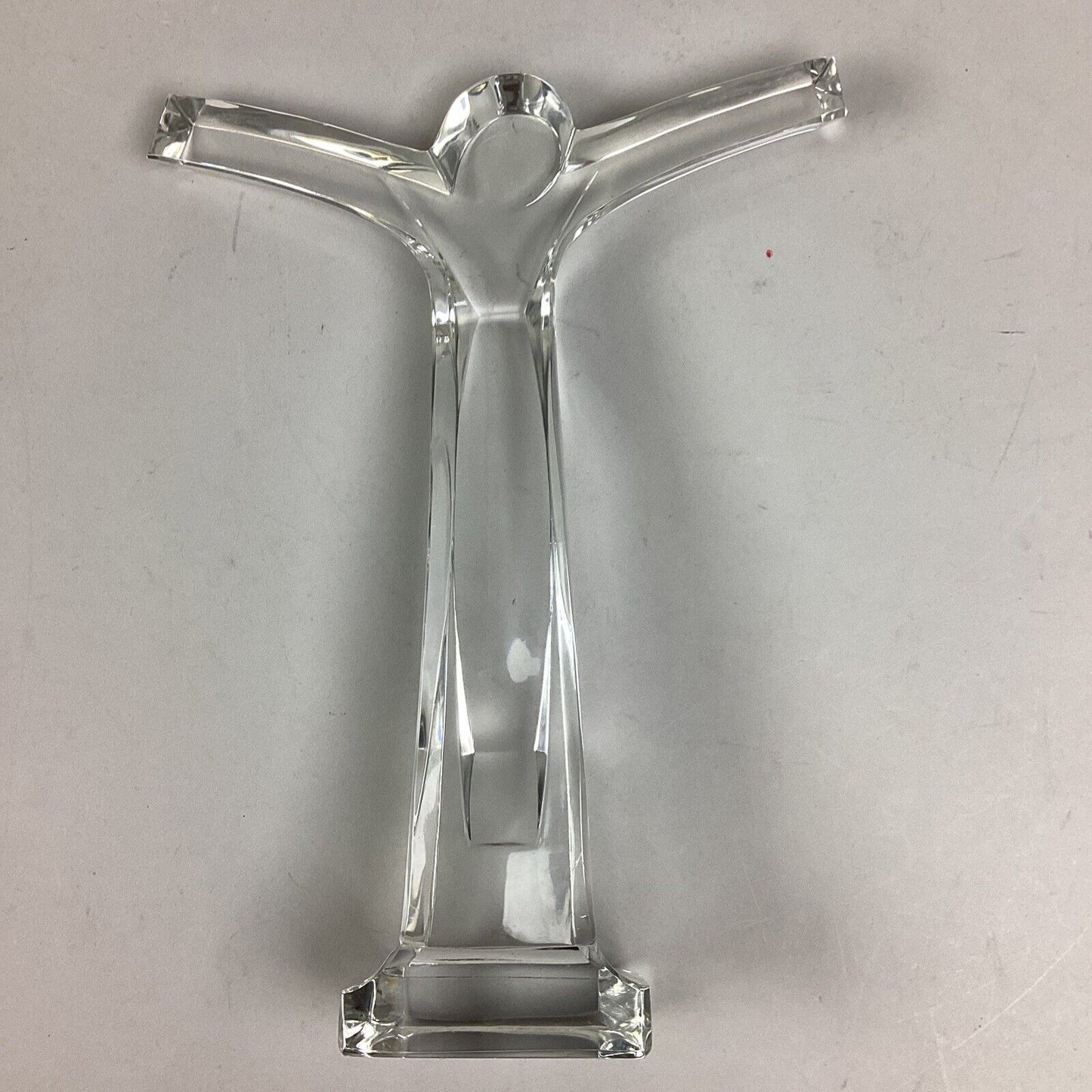 Val Saint Lambert Crystal Crucifix - 10 7/8” - Made In France