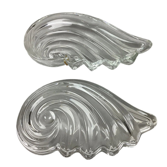 Set Of 2 Mikasa Crystal Shell Candy Dish Trinket Dish - 7.5”