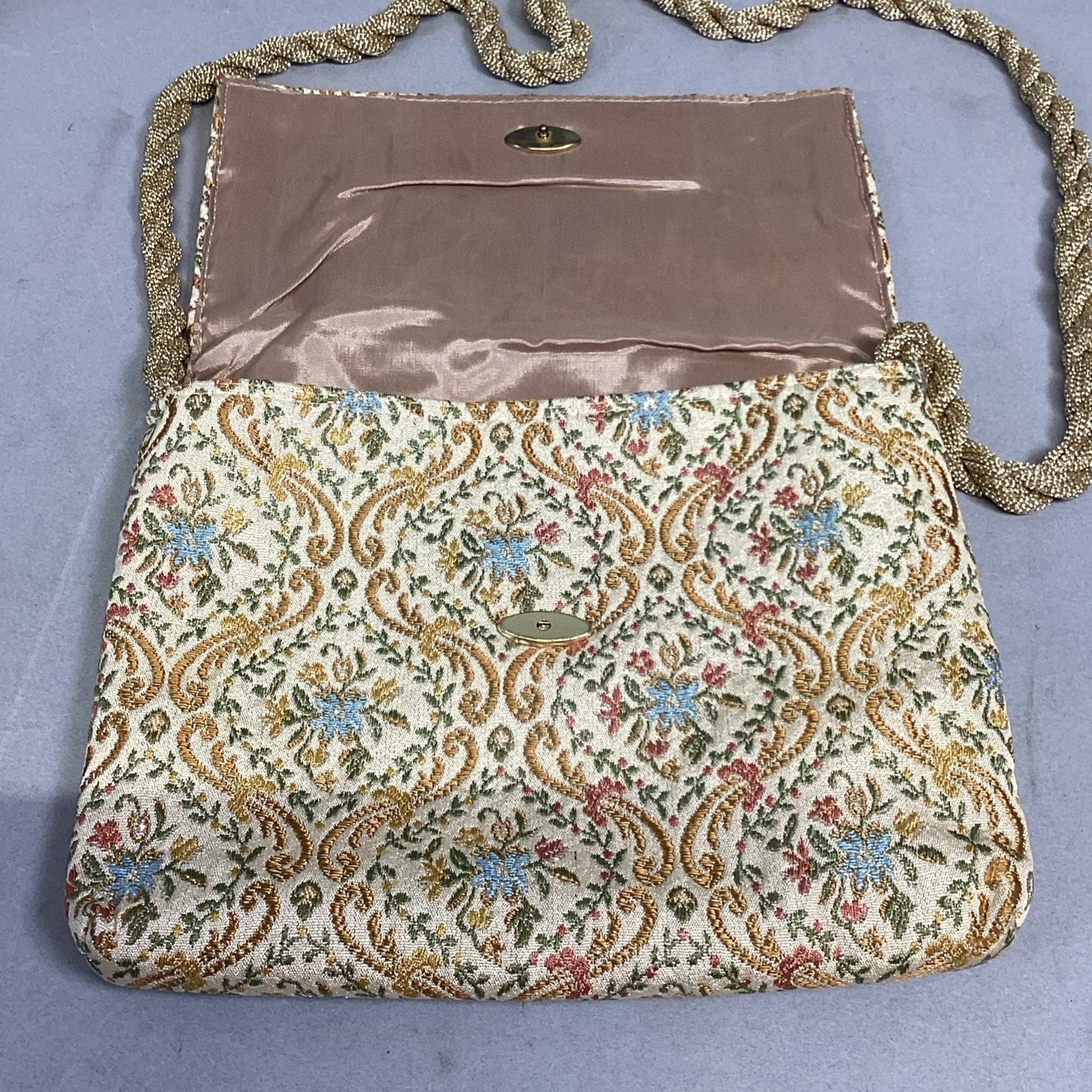 Vintage Beautiful 1940’s Walborg Tapestry Purse Shoulder Bag - Made In Italy