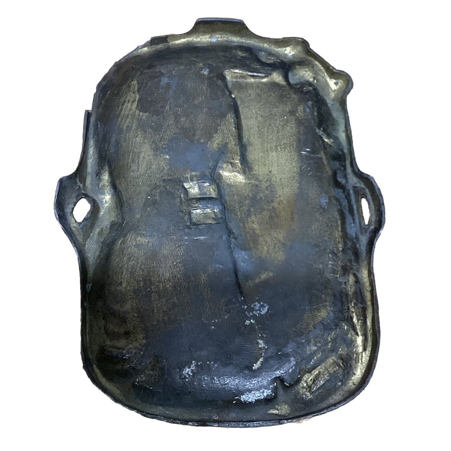 Antique Pewter Steamship Embossed Decorative Ashtray - 6x4”