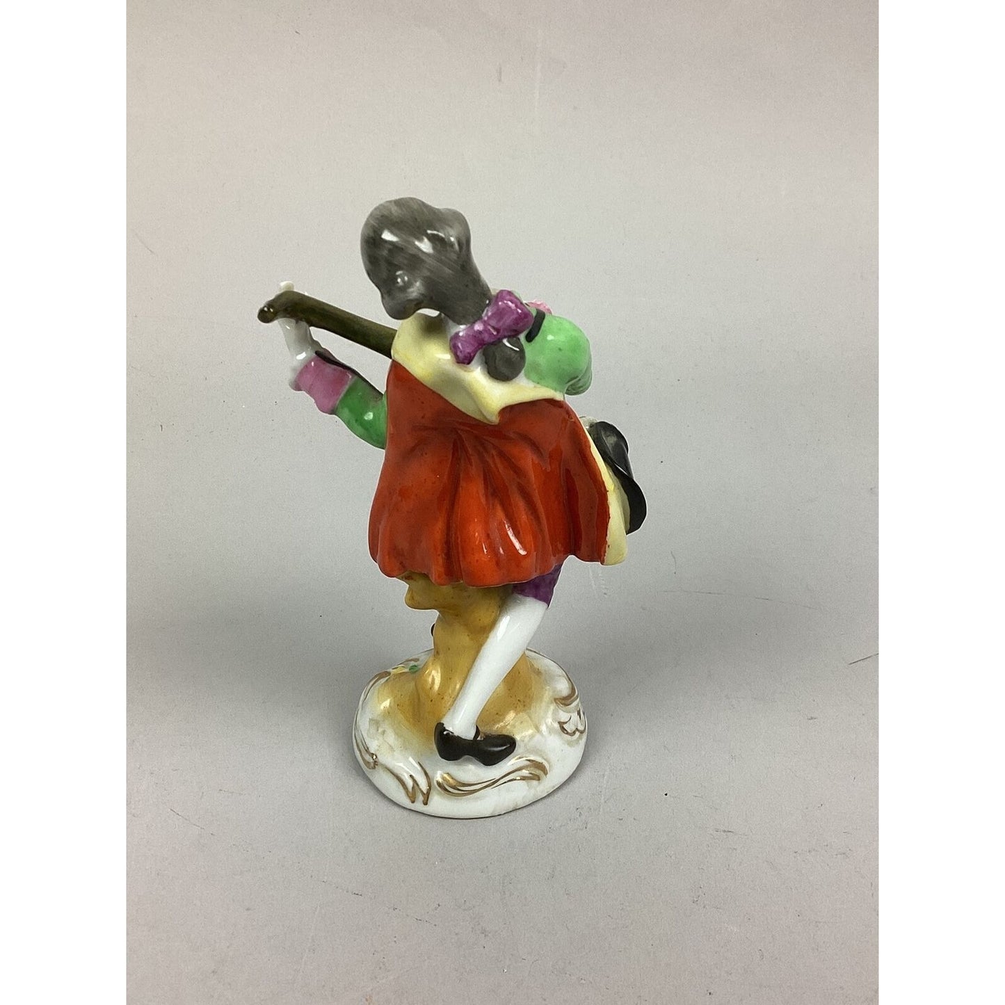 Antique Victorian Man Playing Mandolin Figurine - 6.5”