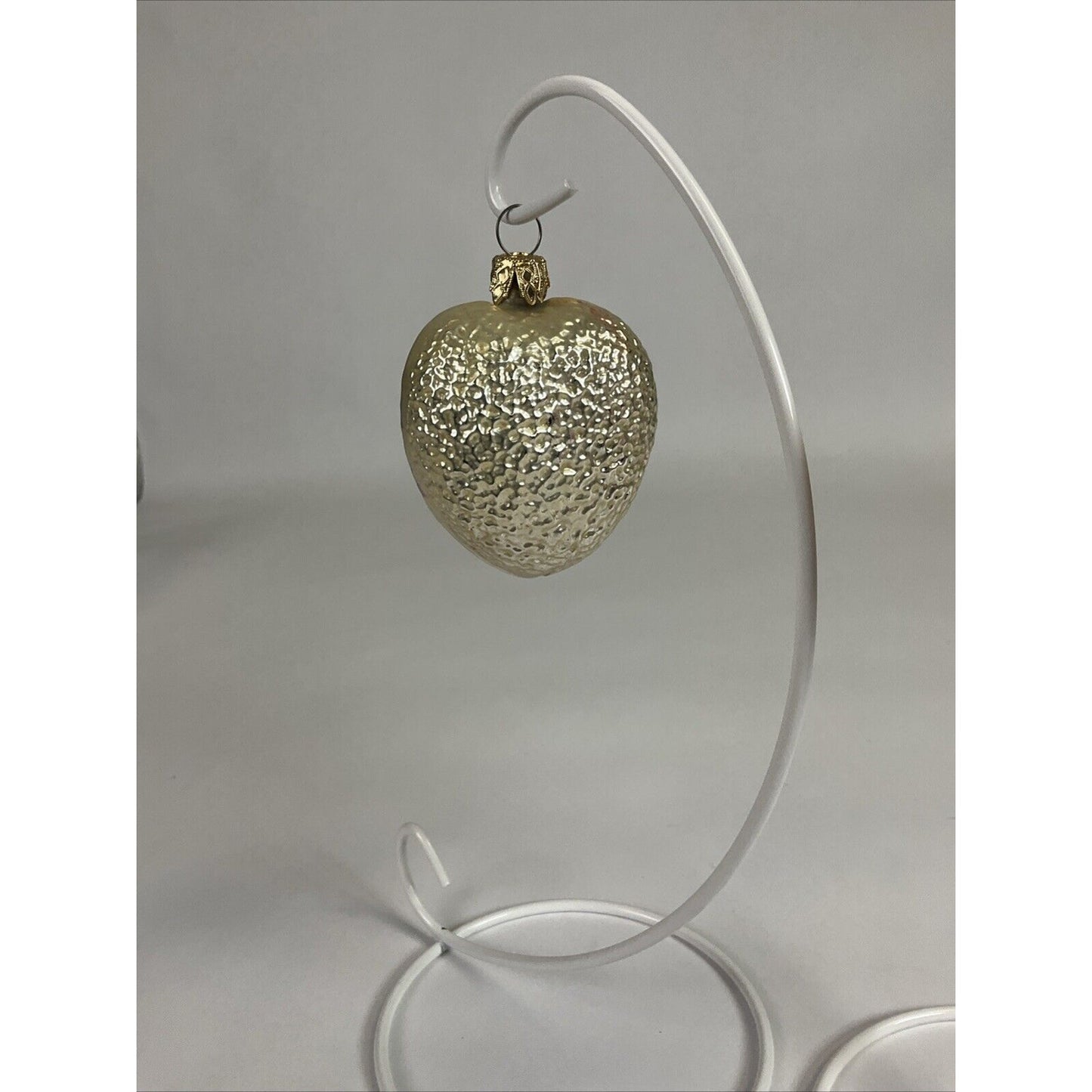 Glass Christmas Red Heart Gold Glitter + Silver Heart Merry Christmas Ornaments