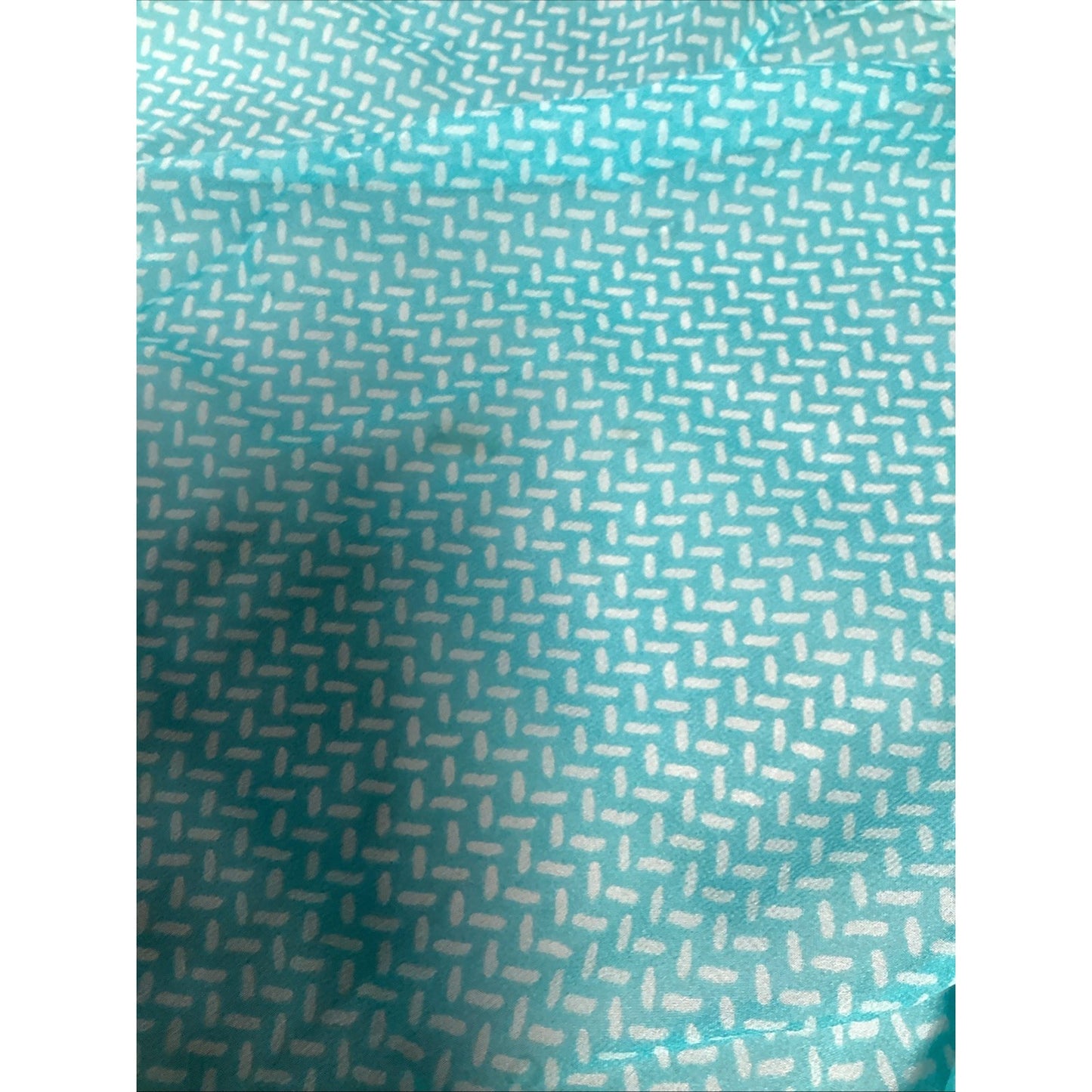 100% Silk Teal W/ White Women’s Scarf - 80x25”