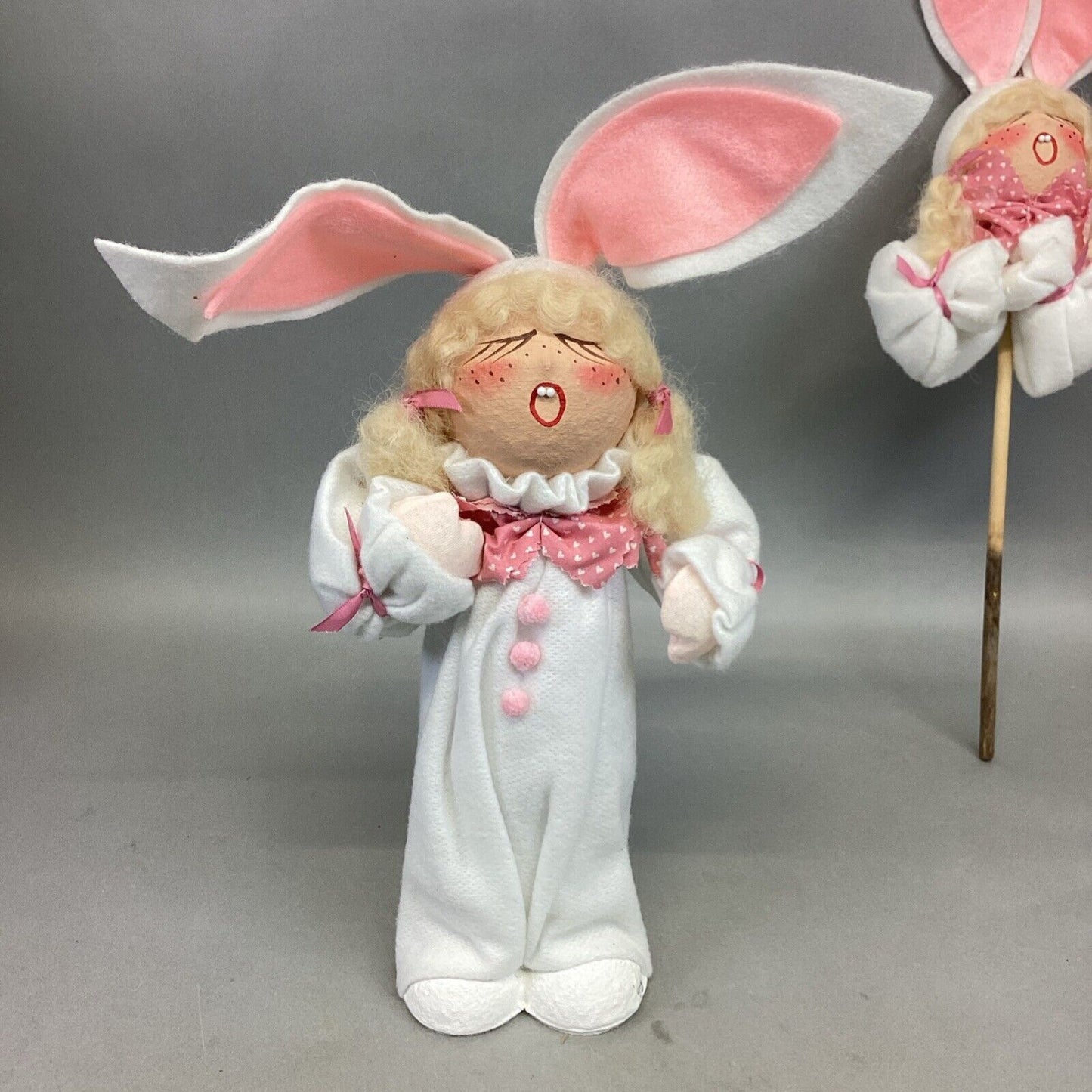 Vintage Easter Bunny Doll And Easter Bunny On Stake