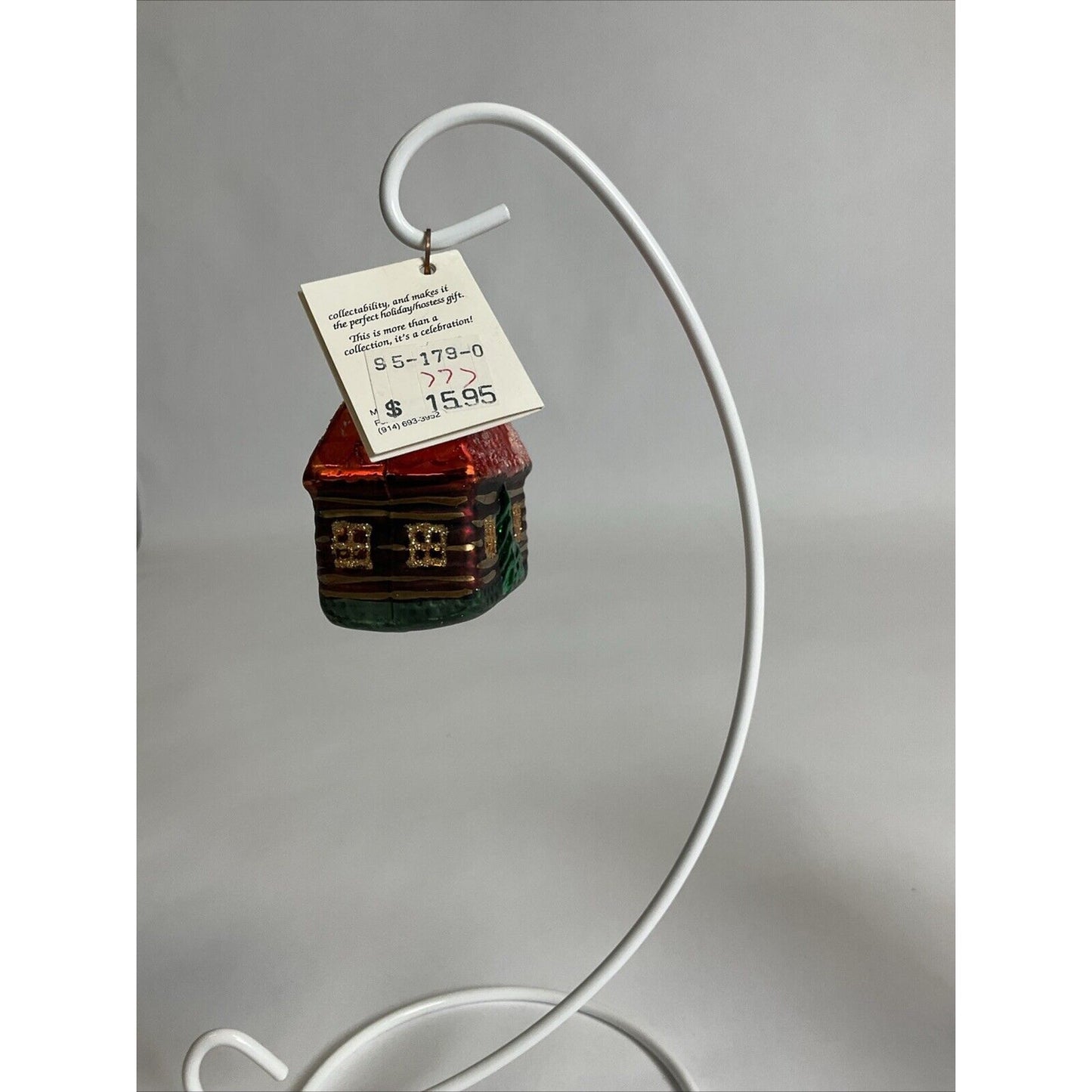 Christopher Radko Tropical Pelican Pete + Christmas Cabin Ornament / Damaged