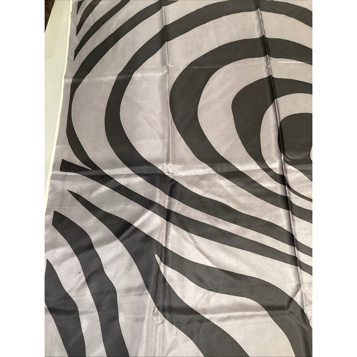 Perry Ellis Gray Black Swirl Square Silk Scarf - 31x31”