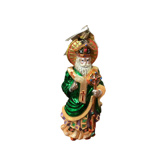 2002 CHRISTOPHER RADKO SAINT OF ERIN GEM GLASS ORNAMENT