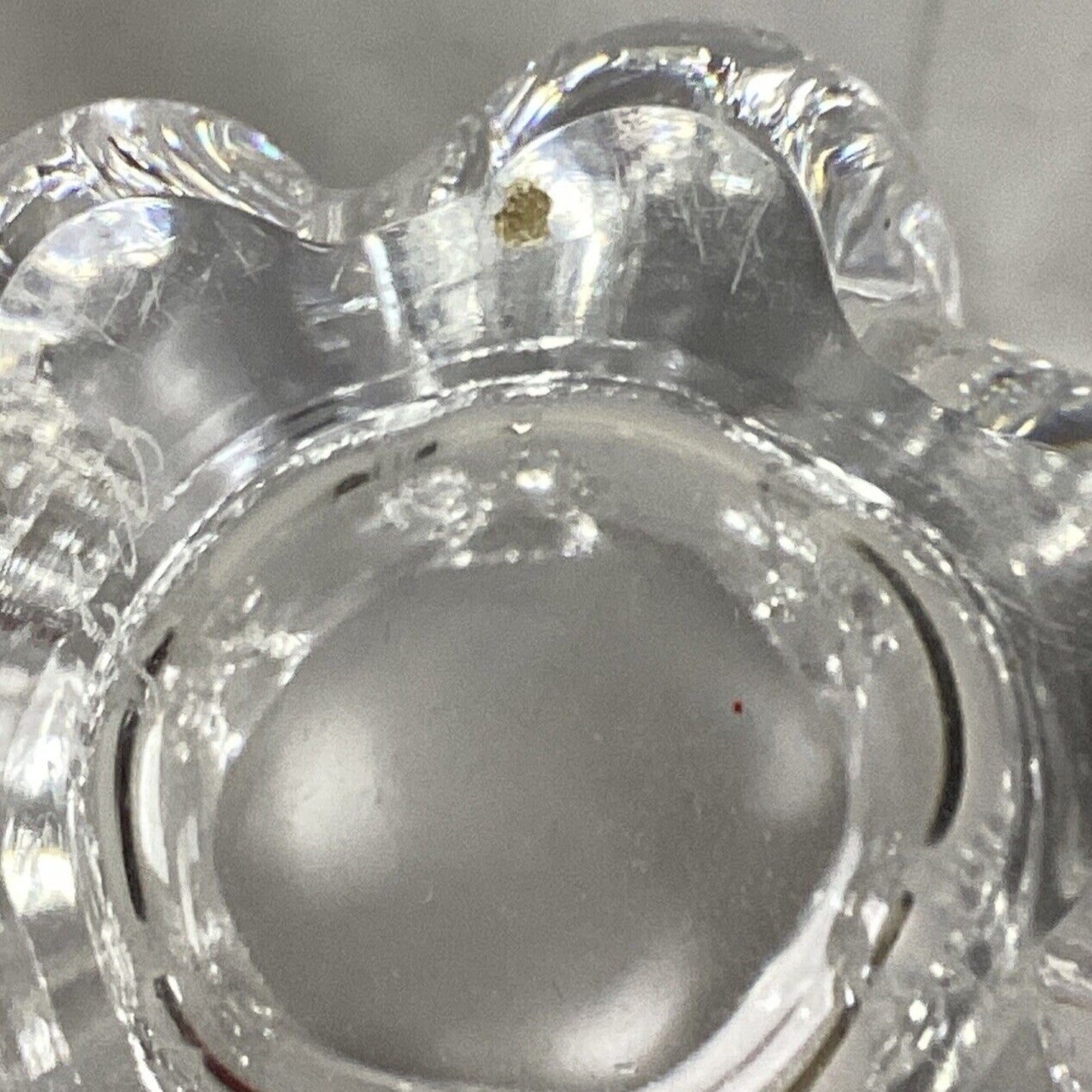 Vintage Orrefors Small Crystal Candle Holder - 3” - Made In Sweden