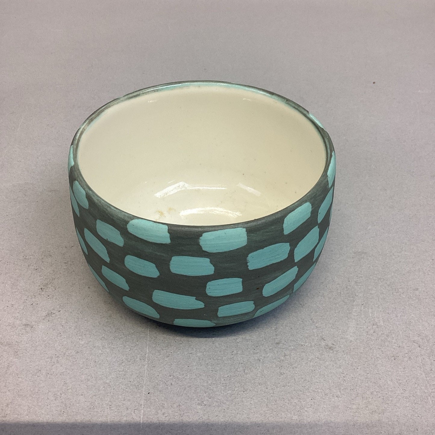Signed Vintage Crowell Pottery Small Soup Bowl - 2.75x4”