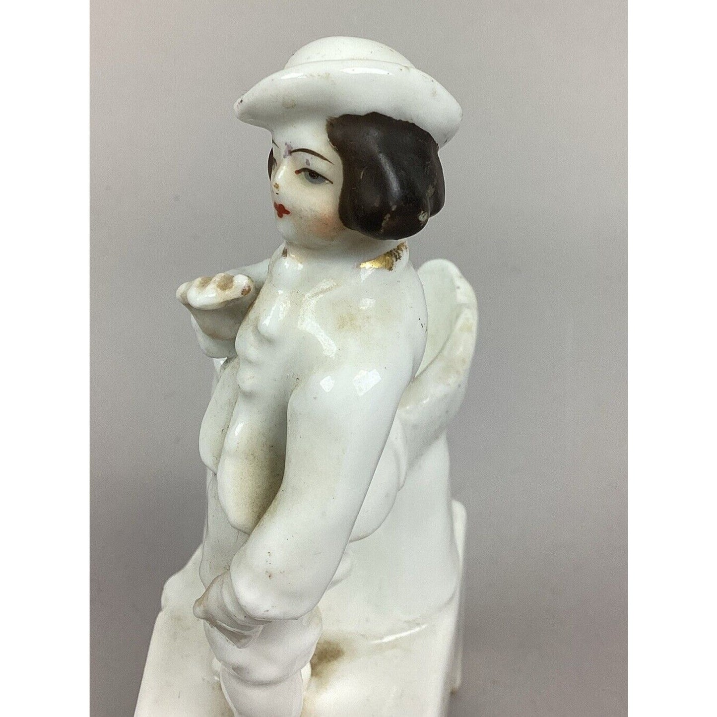 Antique Porcelain Figurine And Bud Vase