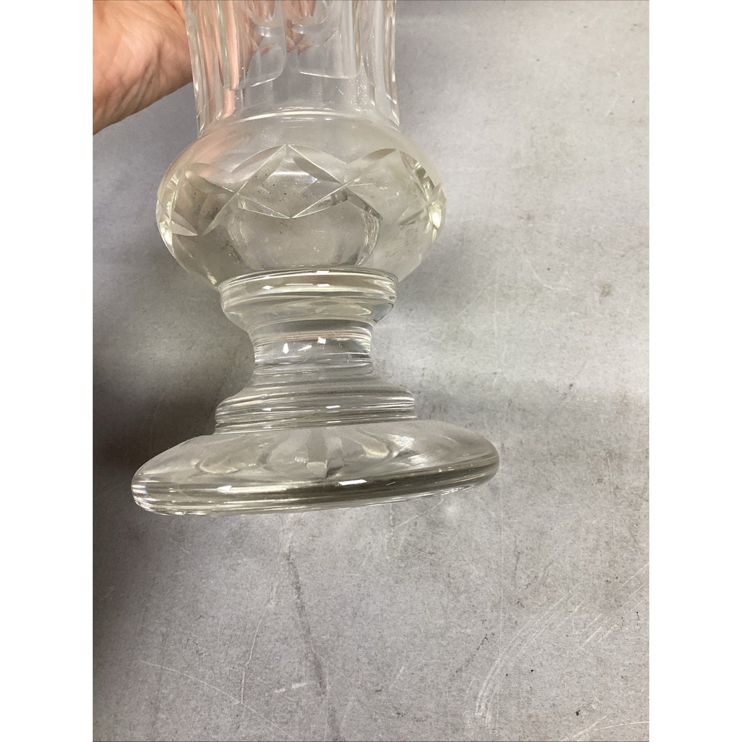 Vintage Unique Fluted Glass Vase - 8.25”H