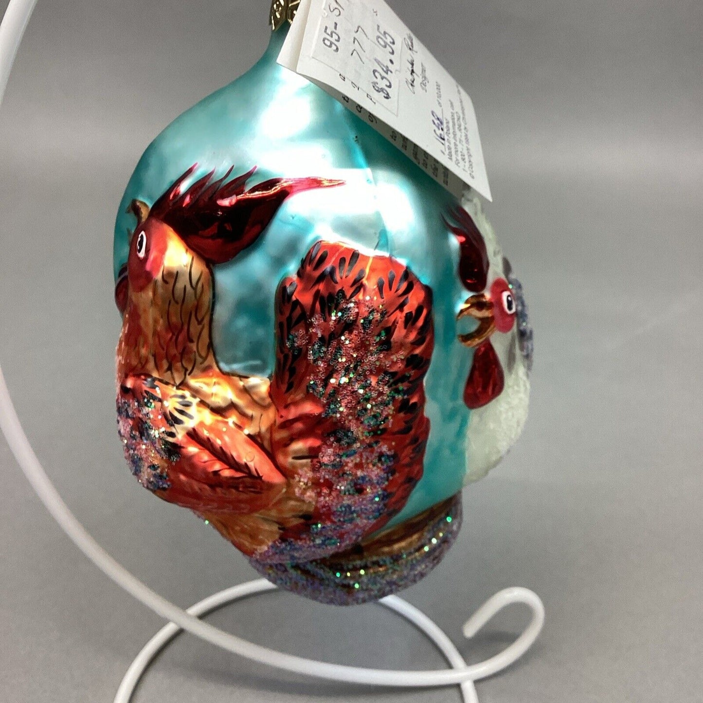 Christopher Radko Three French Hens 12 Days Of Christmas Glass Ornament W/ Tag
