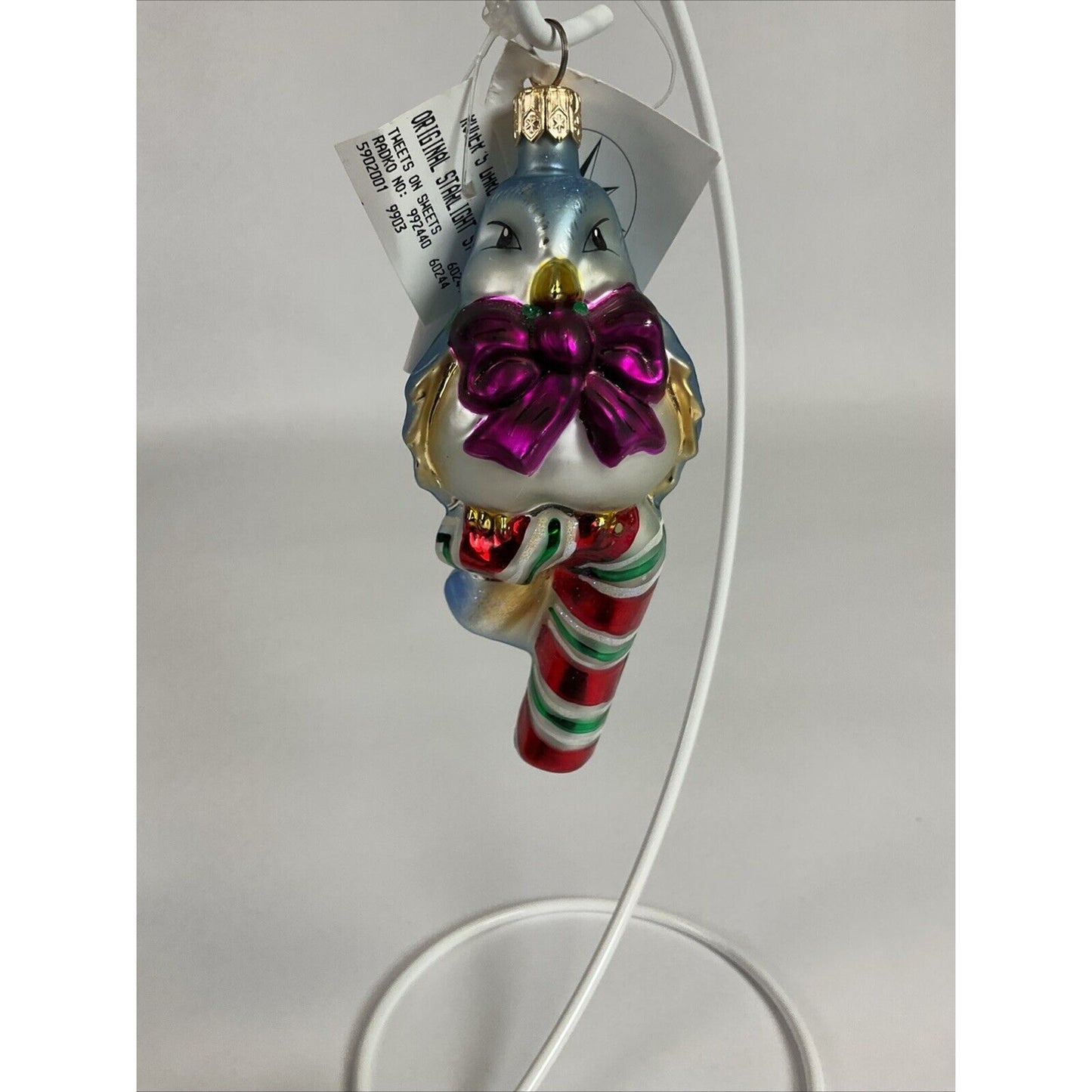 Christopher Radko Tweets On Sweets Glass Christmas Ornament
