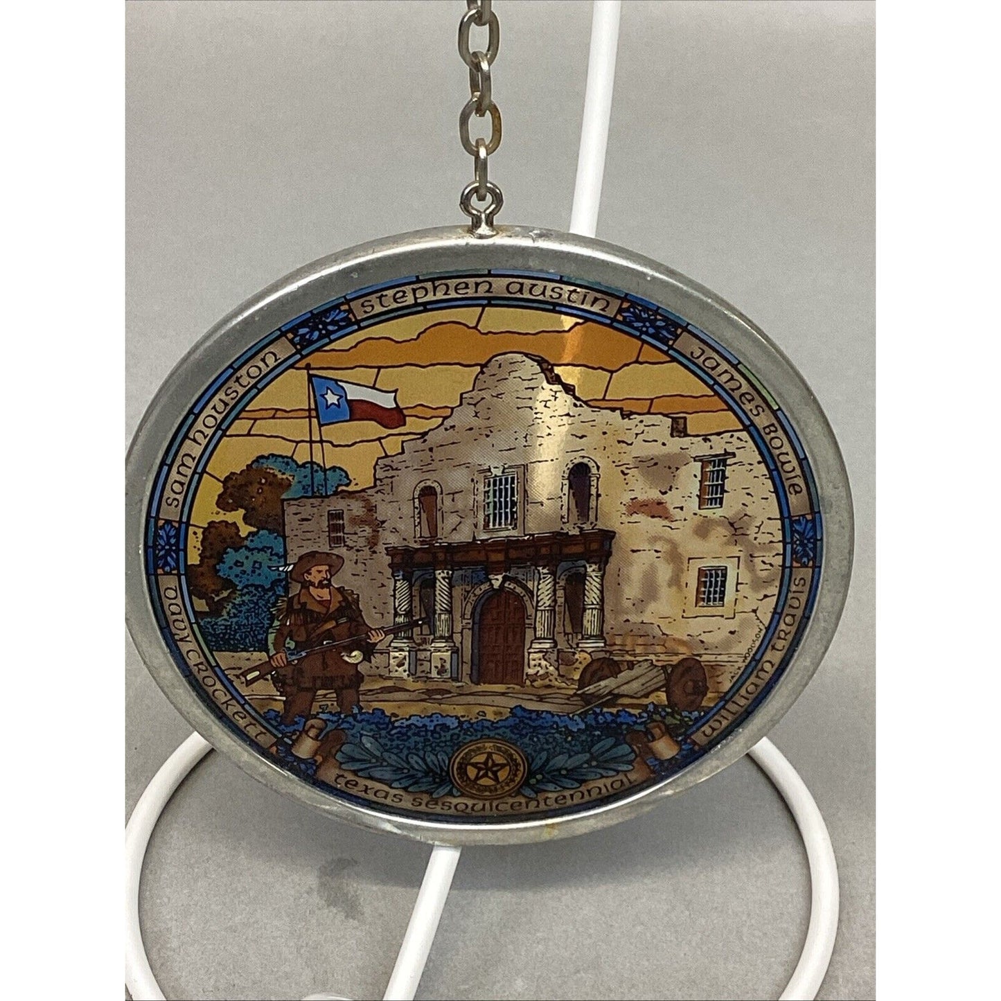 Stained Glass Guild Alamo Texas Hanging Ornament window charm suncatcher 3.5”