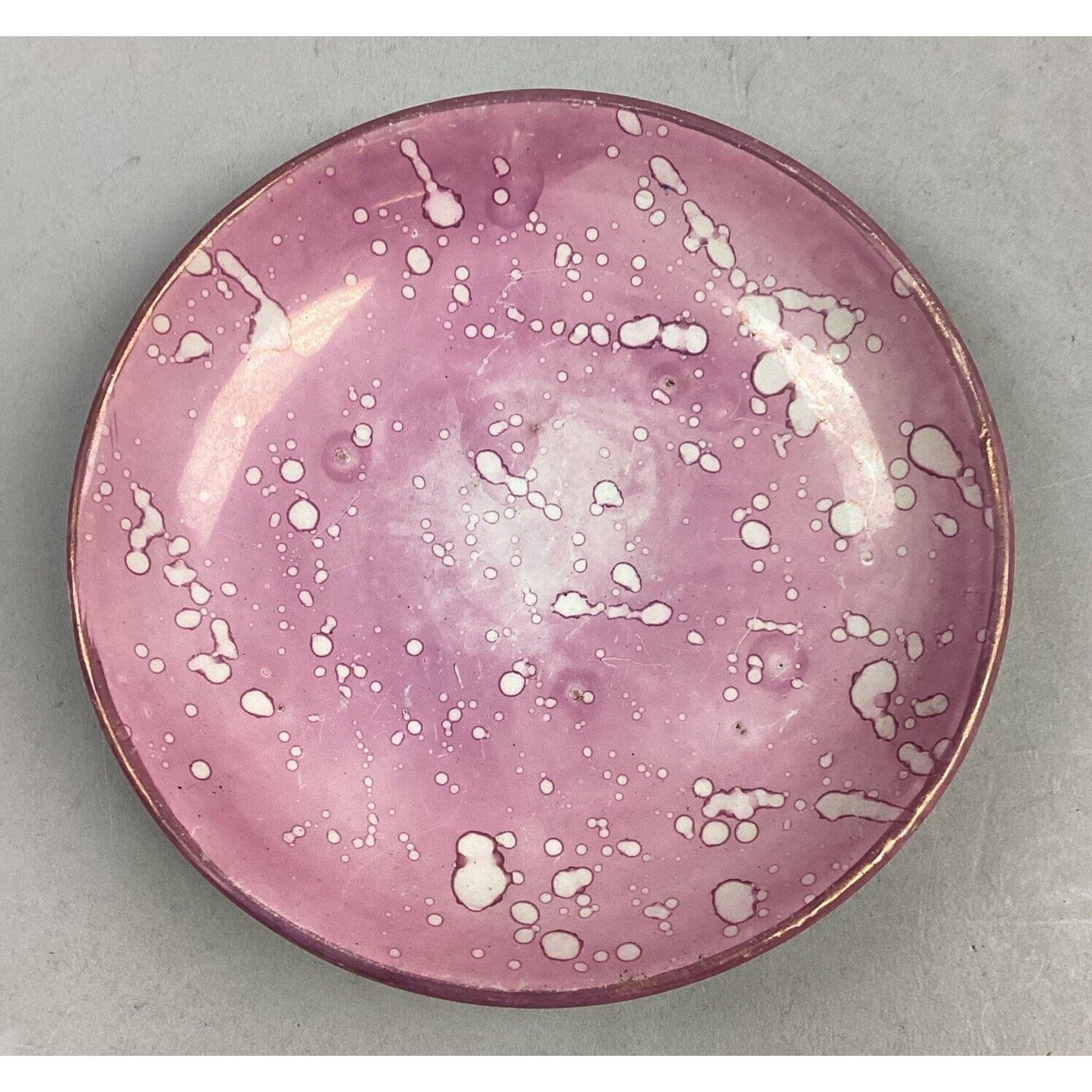 Antique Rare 1800’s Pink Staffordshire Oil Splash Luster Teacup Saucer Set