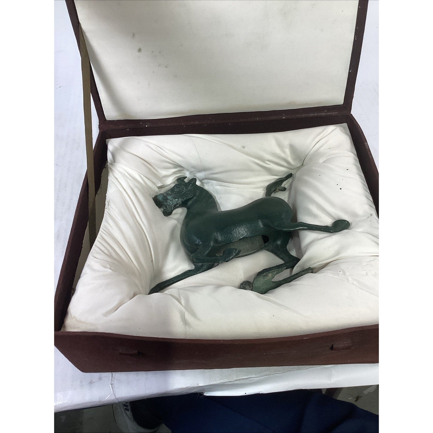 Vintage Chinese Flying Horse Of Gansu 8” Length Bronze Sculpture In case