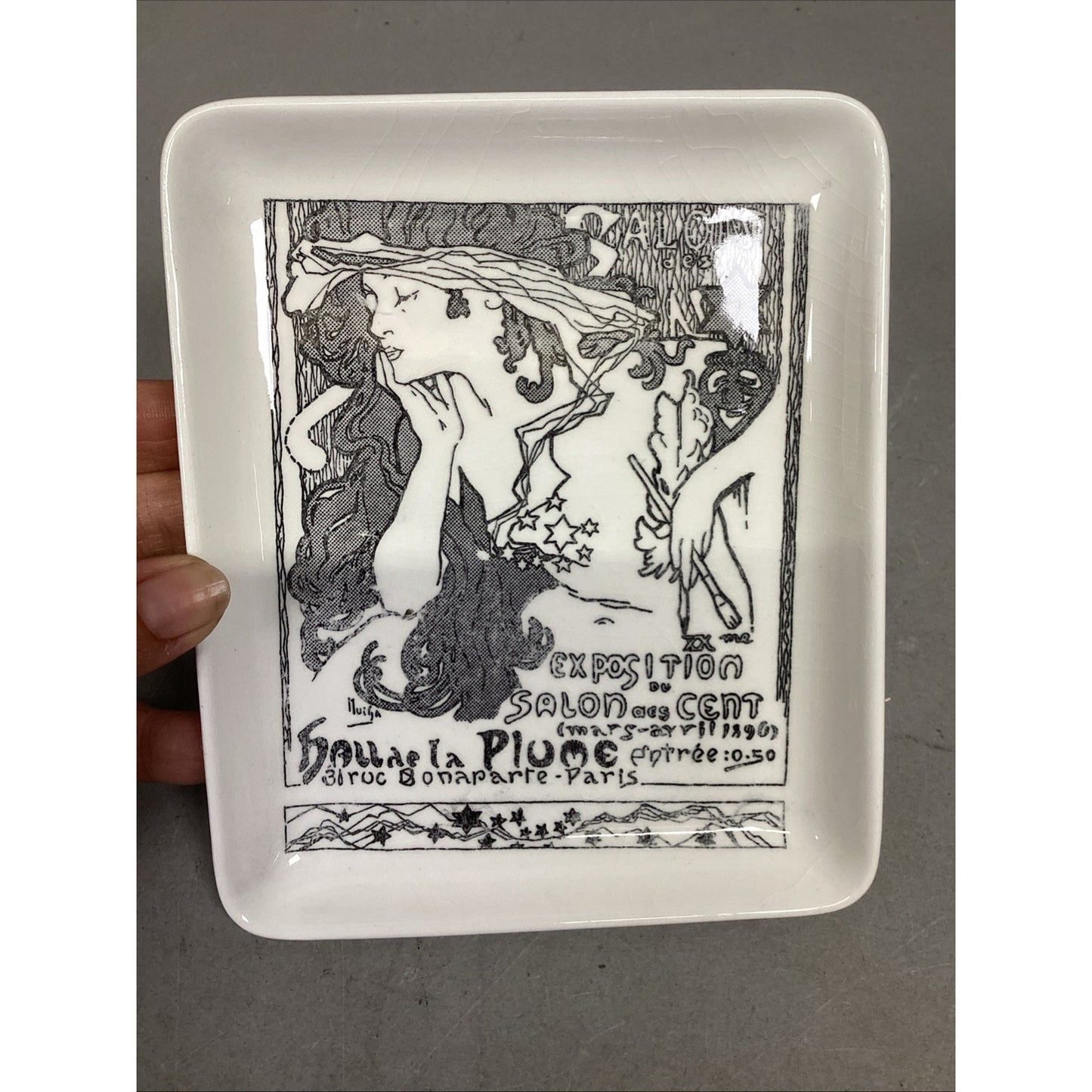 3 Belle Epoque Trinket Trays French Actresses - Made In Paris, France - 6x5”
