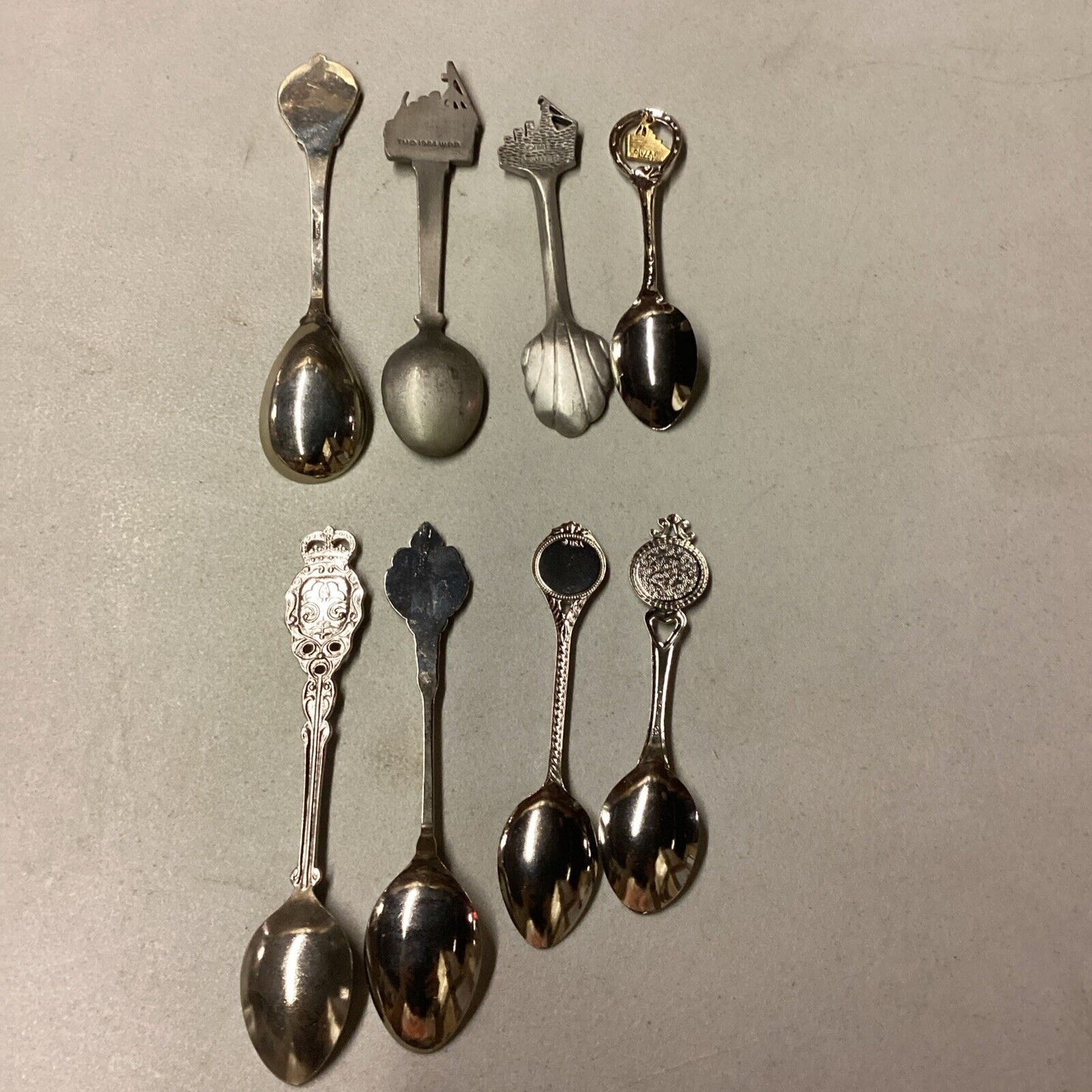 Queen Mary Lot Of 8 Souvenir Ship Spoons