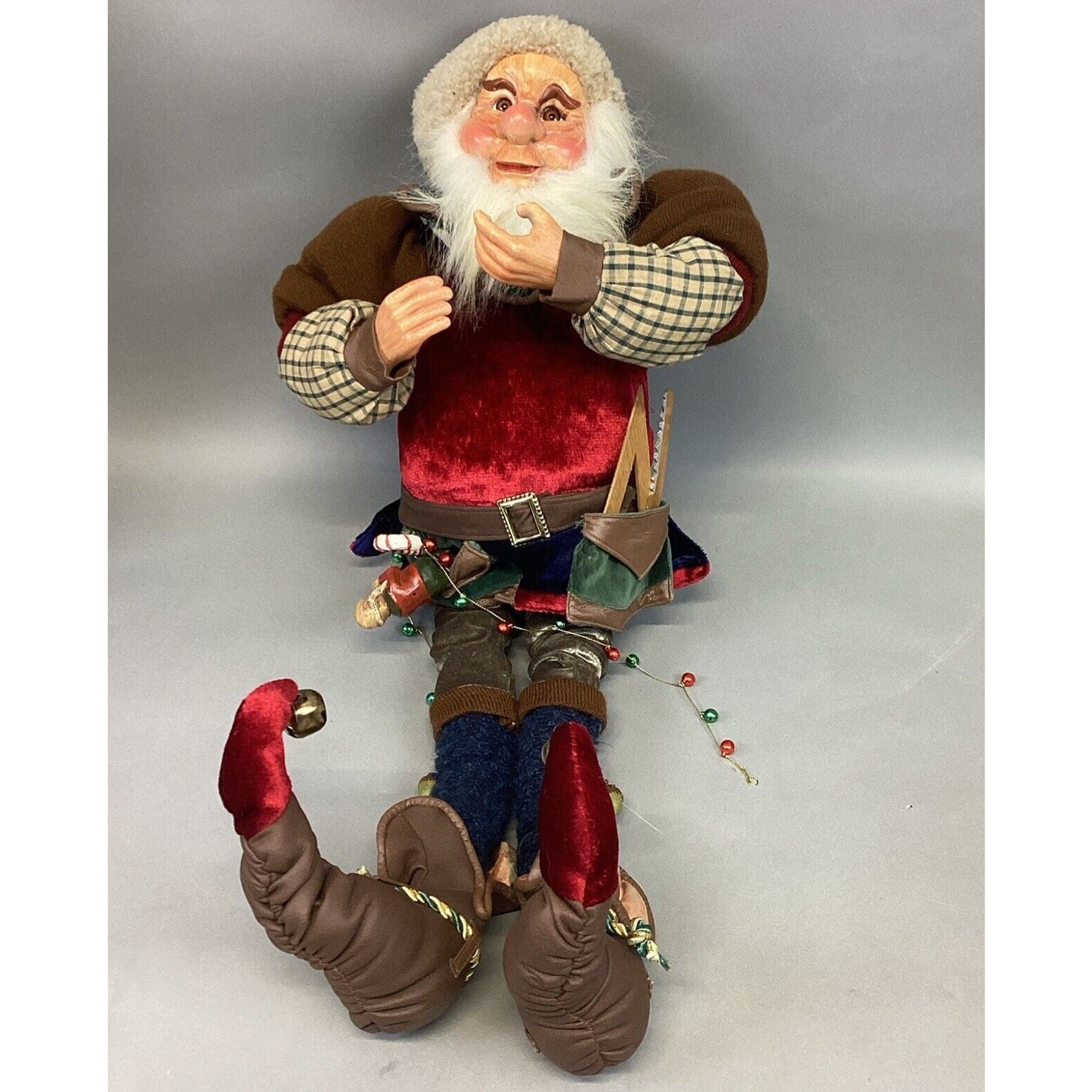 Vintage Large Norwegian Christmas Wood Maker Elf Doll - 30”