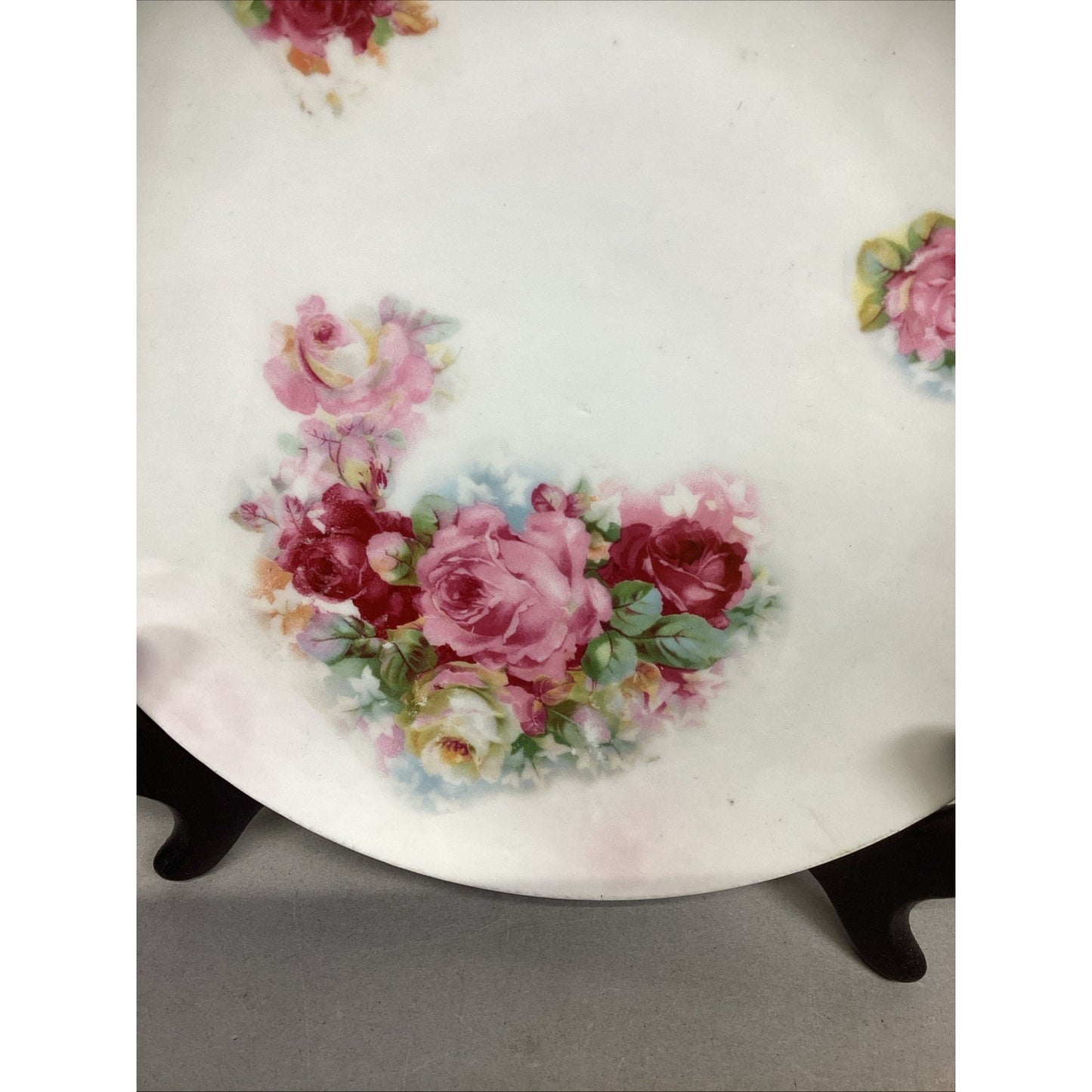 Decorative Pink Red Floral Porcelain Plate - Made In Germany - 7.5”D