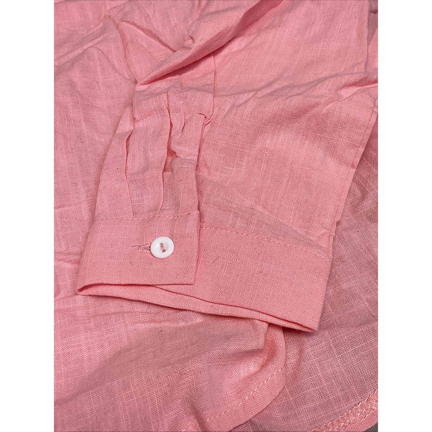 Women’s Pink Long Sleeve Button Up Colored Shirt W/ 2 Front Pockets - Medium