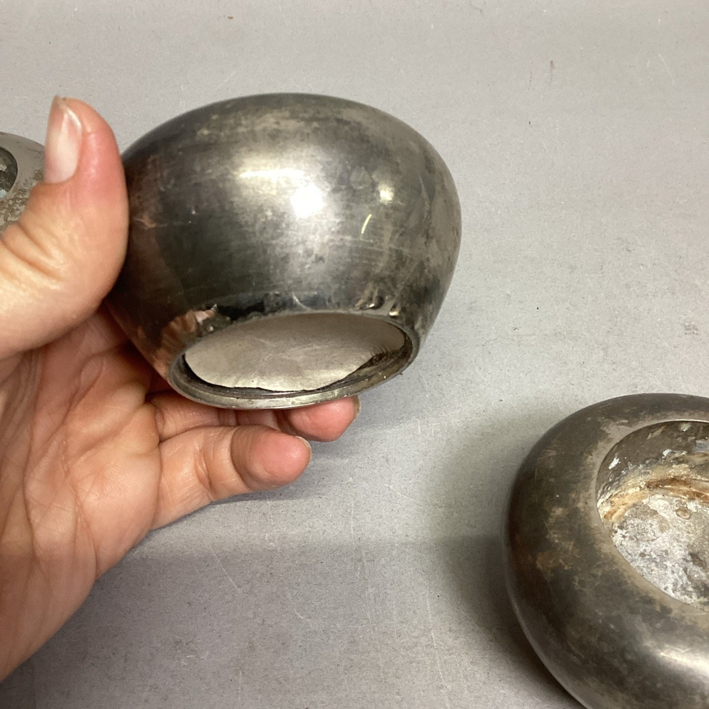Set Of 4 Silver Plated Candle Holders - 1.75”Hx2.75”D