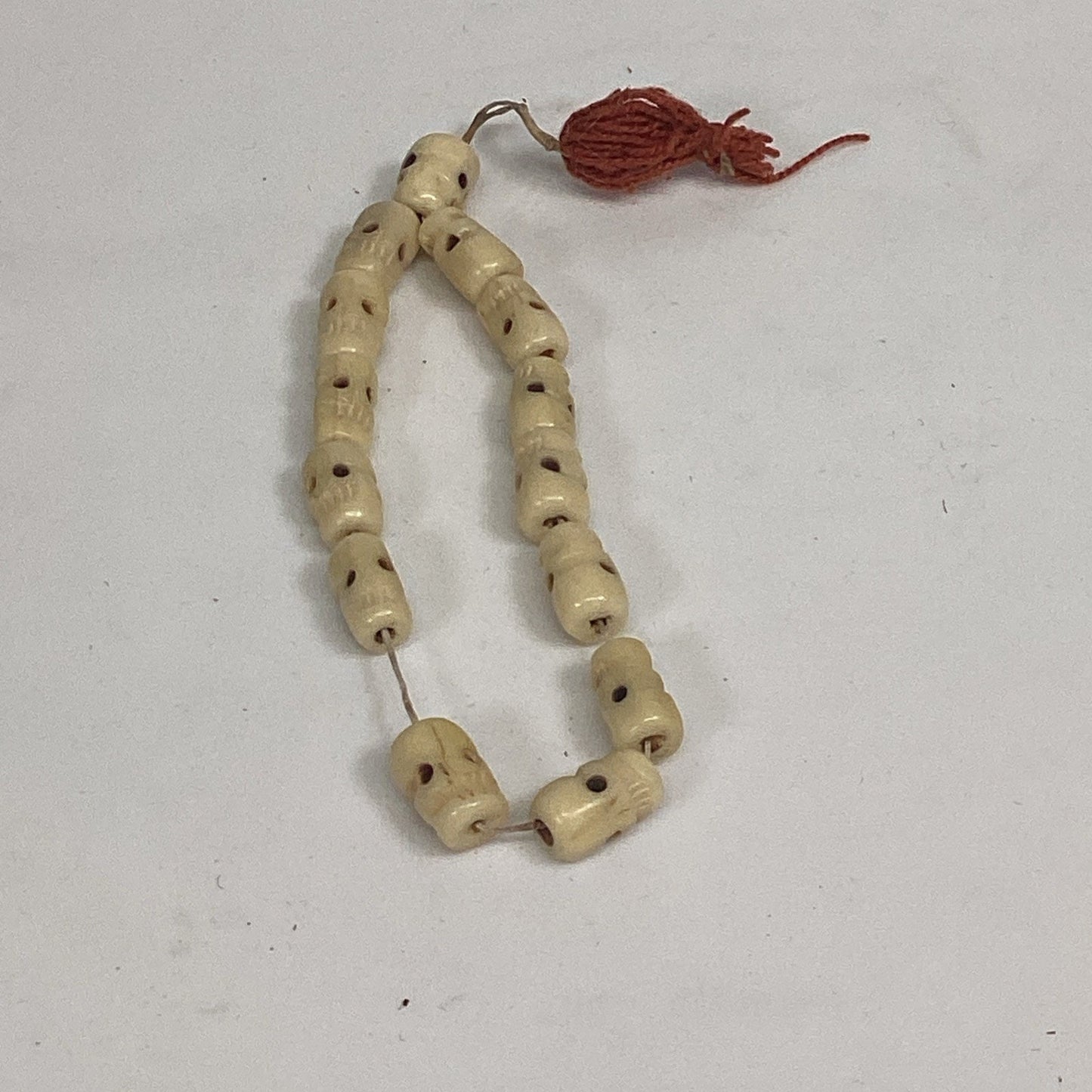 Antique Hand Carved 14 Skulls Praying Beads
