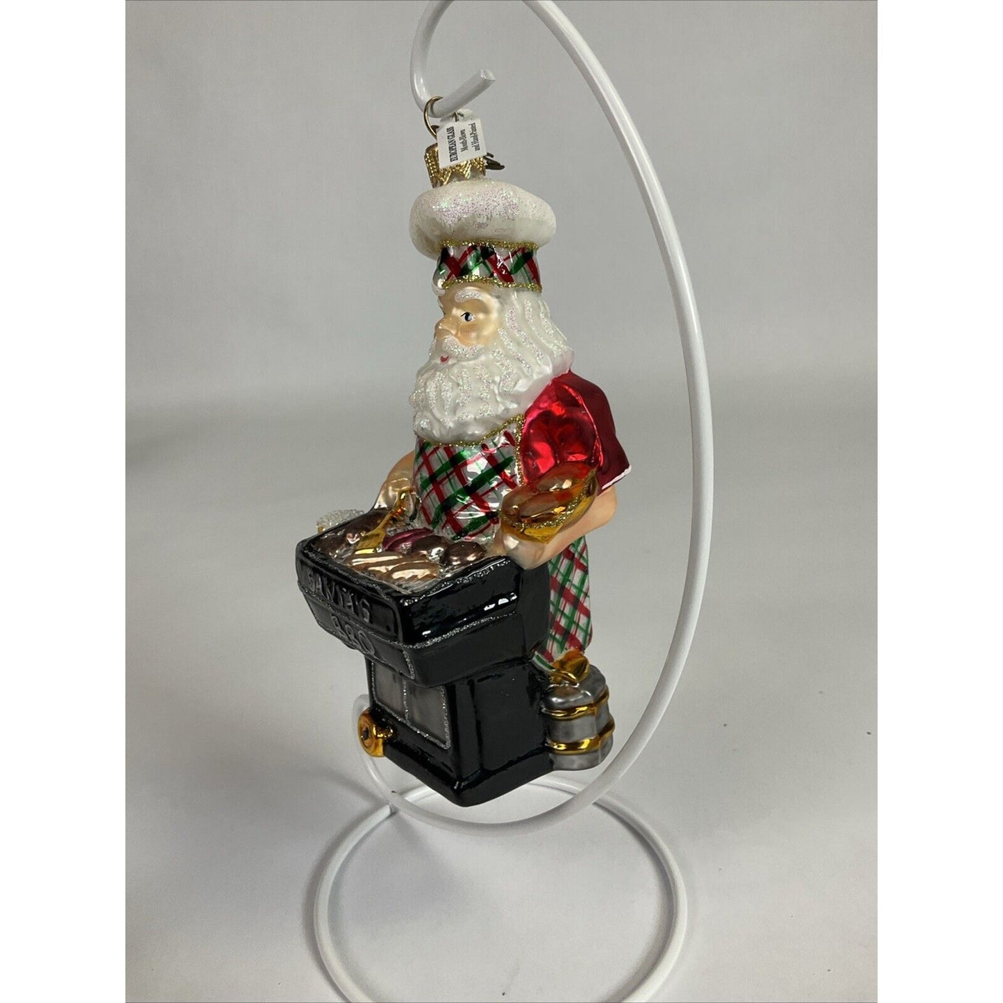 Santa’s BBQ Grill Glass Christmas Ornament European Glass 2016