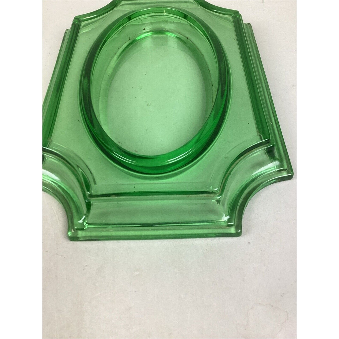 Emerald Green Glass Bread Plate Serving Dish - 13.5”L